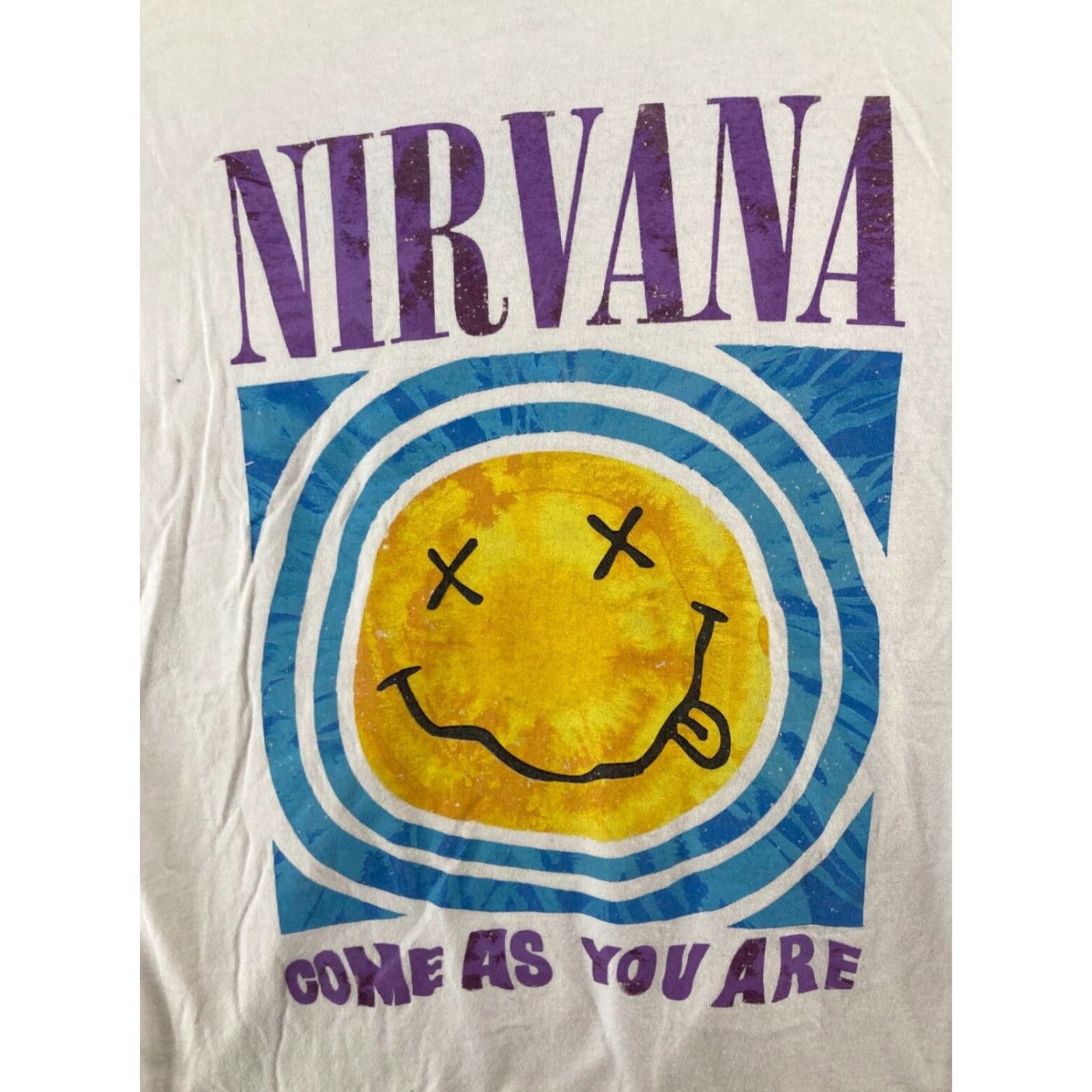 Vintage Nirvana Band TShirt Mens M White Graphic Print Crew Neck Short Sleeve Slim Shirt Size US M / EU 48-50 / 2 - 2 Thumbnail