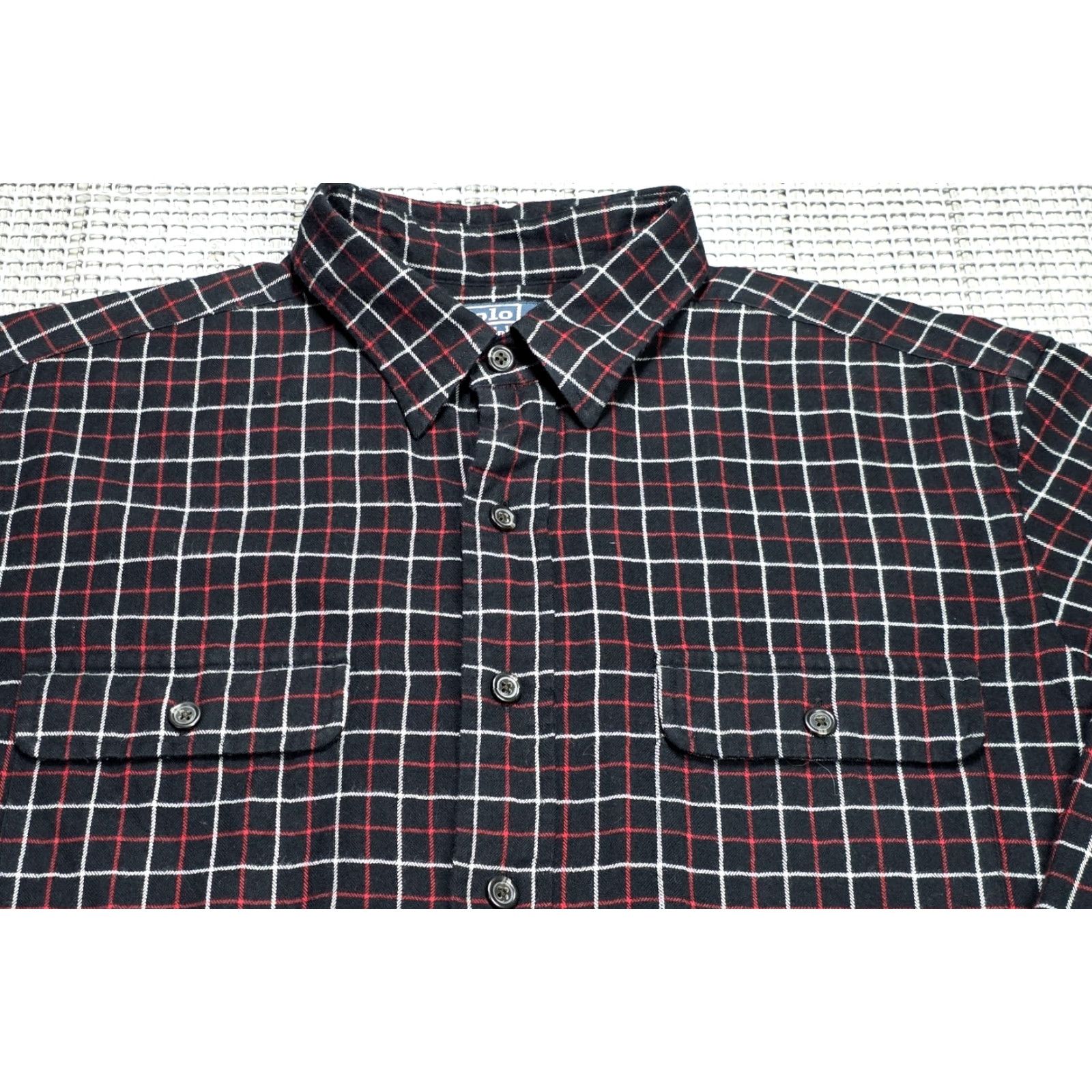 Polo Ralph Lauren Polo Ralph Lauren Shirt Men L Black Plaid Flannel Work Shirt Long Sleeve Button-Up Size US L / EU 52-54 / 3 - 5 Thumbnail