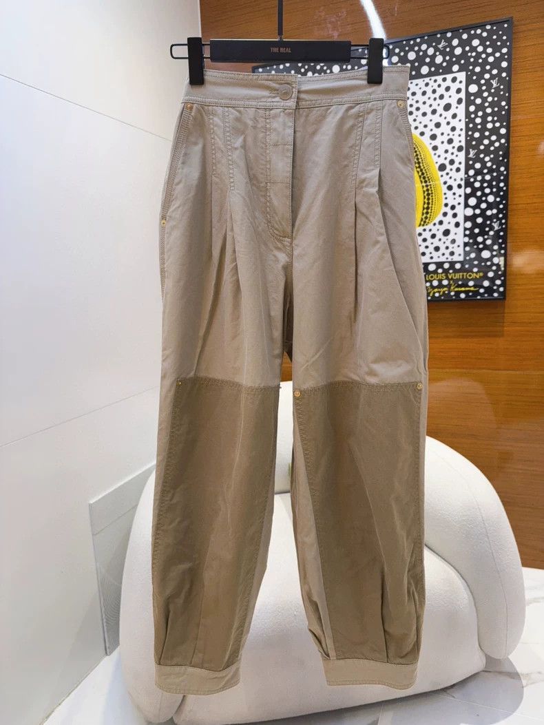 Loewe LOEWE Women's patchwork pleated lantern casual pants Size 26" / US 2 / IT 38 - 1 Thumbnail