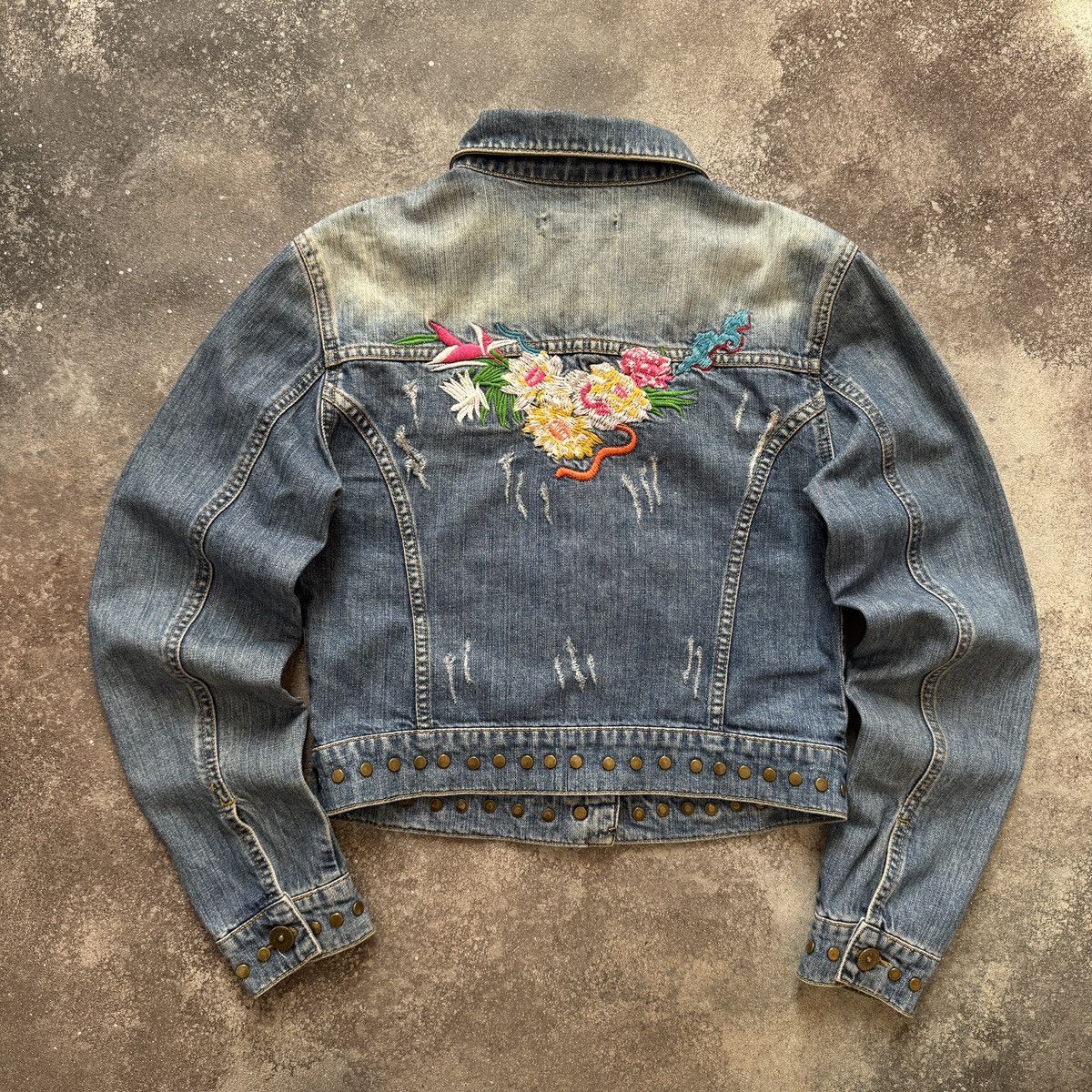 Dolce & Gabbana D&G Dolce & Gabbana Vintage Embroidered Floral Denim Jacket Size S / US 4 / IT 40 - 2 Thumbnail
