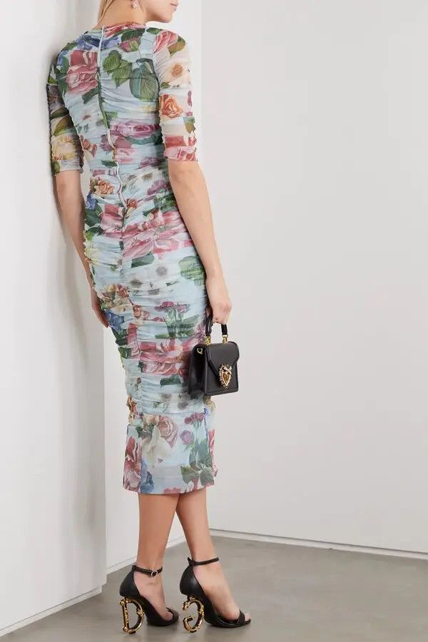 Dolce & Gabbana o1y0825 Midi Dress in Multicolor Size XS / US 0-2 / IT 36-38 - 3 Thumbnail