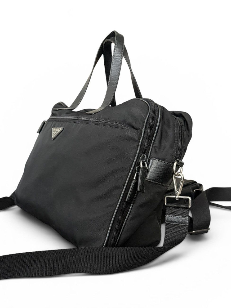 Prada Prada Saffiano Leather Nylon Travel Bag Size ONE SIZE - 2 Thumbnail
