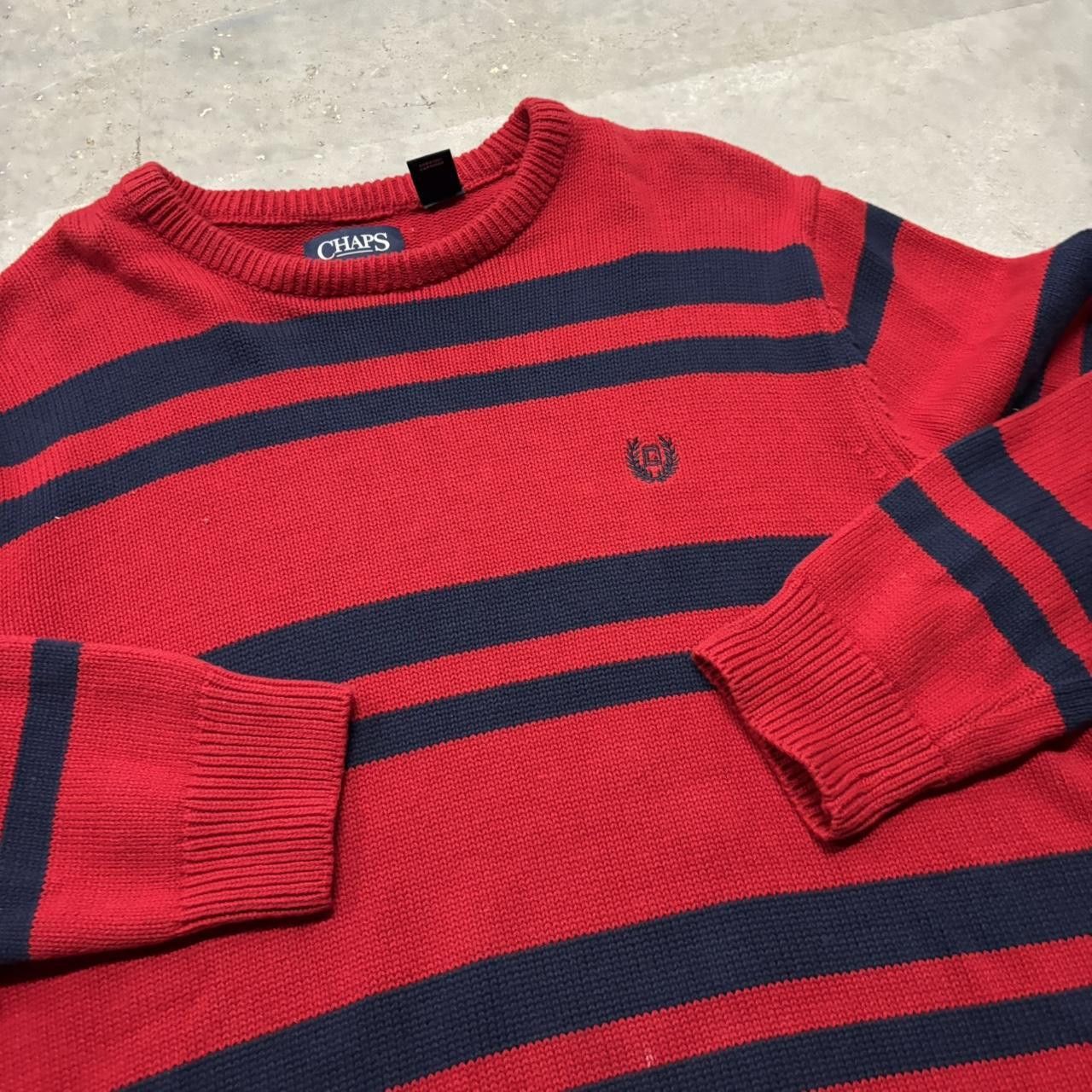Japanese Brand × Vintage Crazy Vintage Y2K/2000s Grunge Red Striped Streetwear Skater Sweater! Size US L / EU 52-54 / 3 - 3 Thumbnail