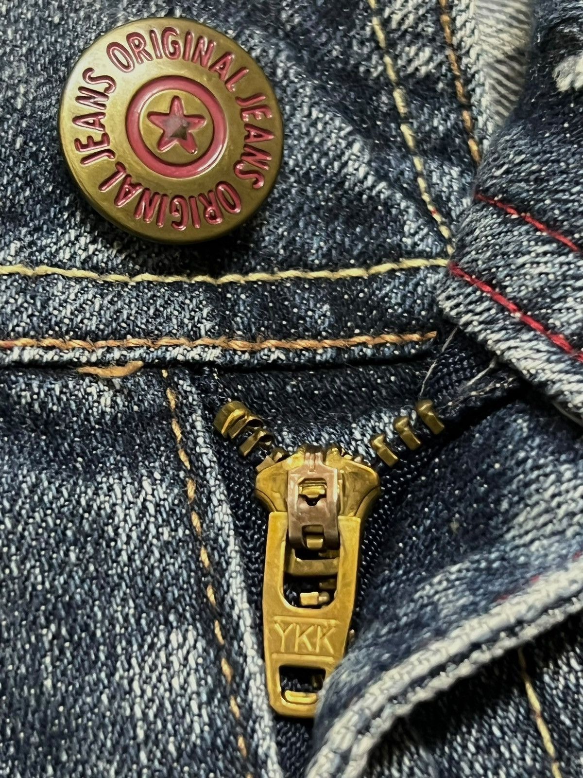 Japanese Brand Vintage Flared Original Jeans Japan - Faded Wash Style Jeans Size US 33 - 16 Thumbnail