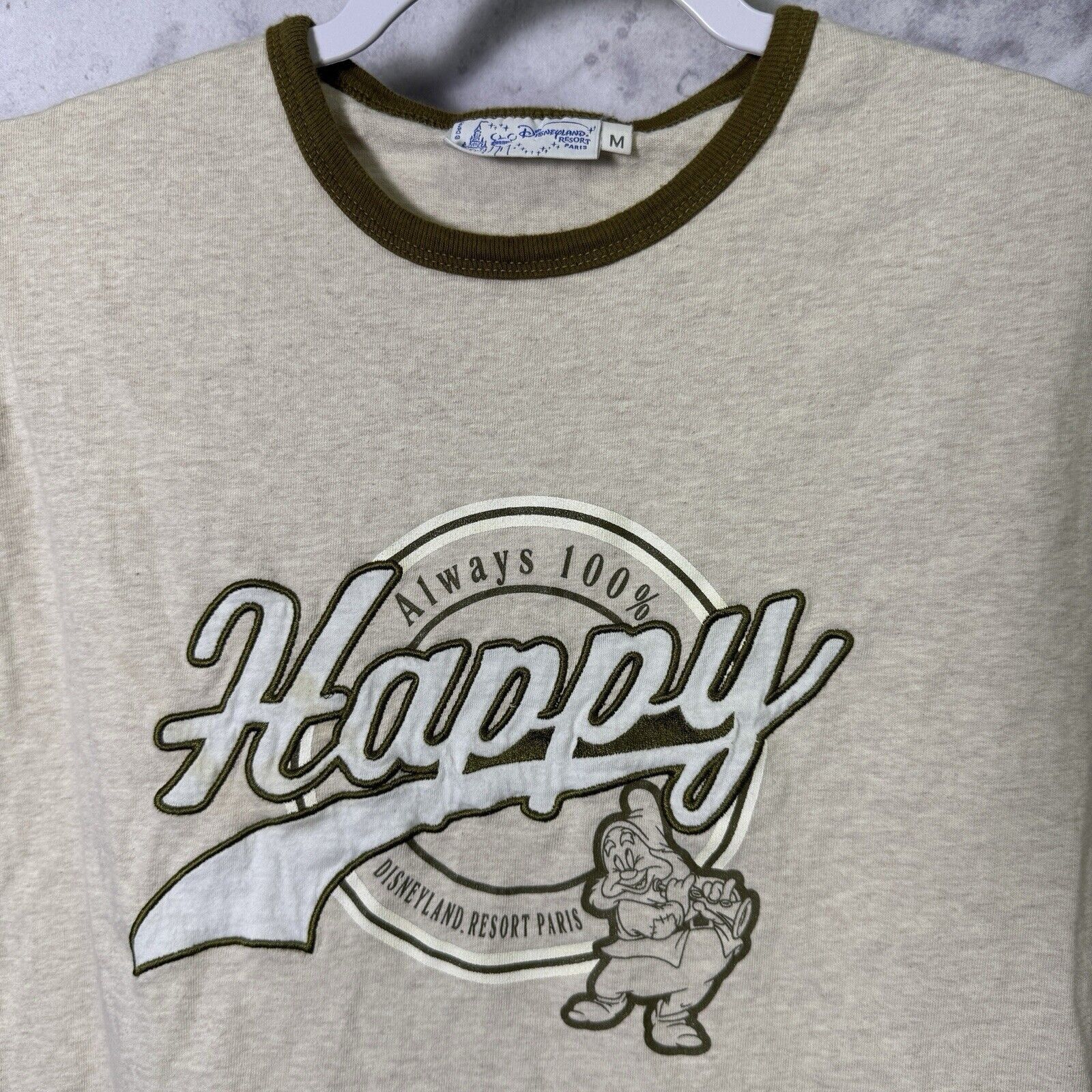 Disney Vintage Disney Happy Snow White T Shirt Mens M Tan Embroider Size US M / EU 48-50 / 2 - 1 Thumbnail