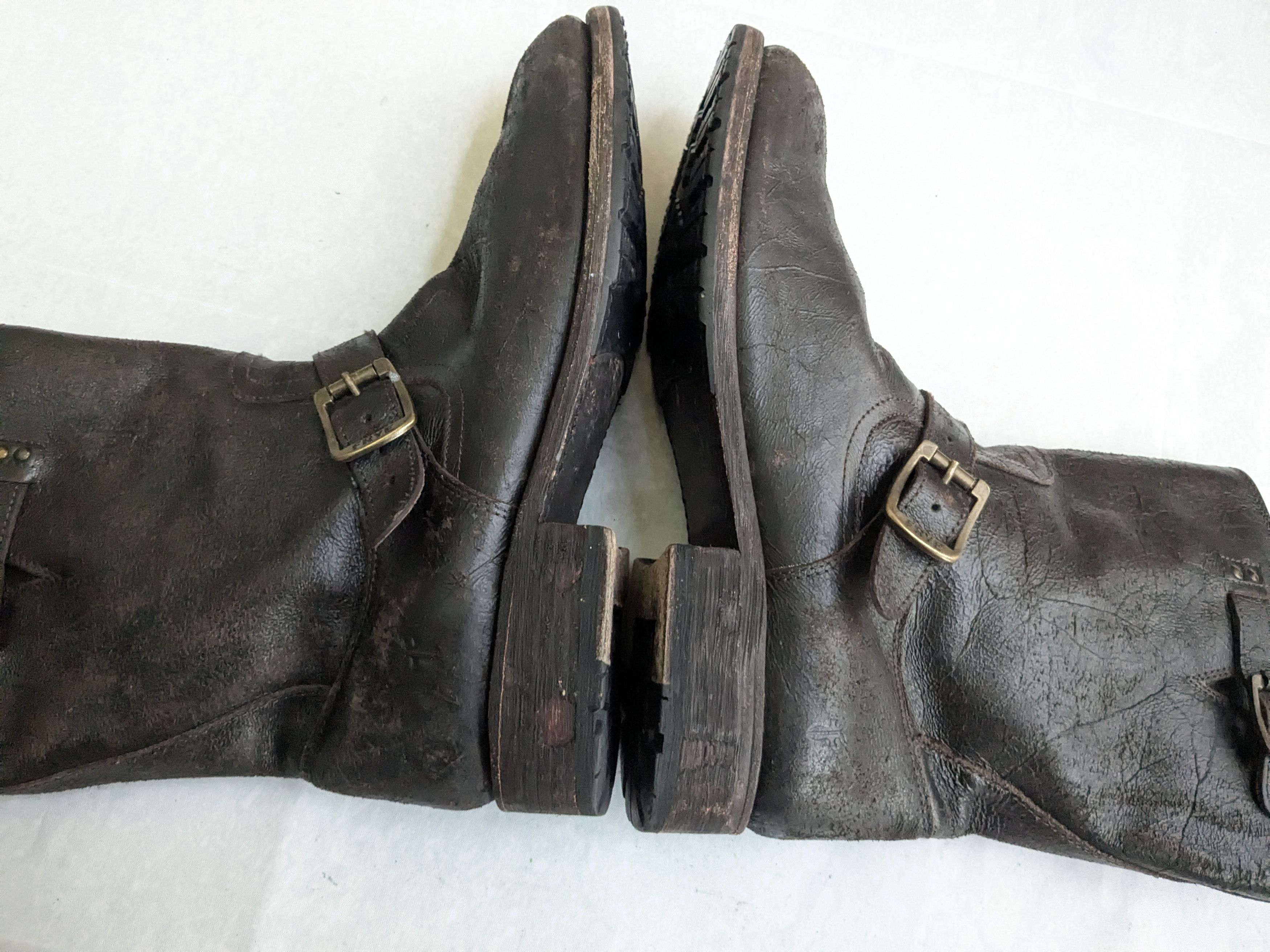 Frye Frye Engineer Boots Brown Leather 11.5 D Leather Buckle Size US 11.5 / EU 44-45 - 11 Thumbnail