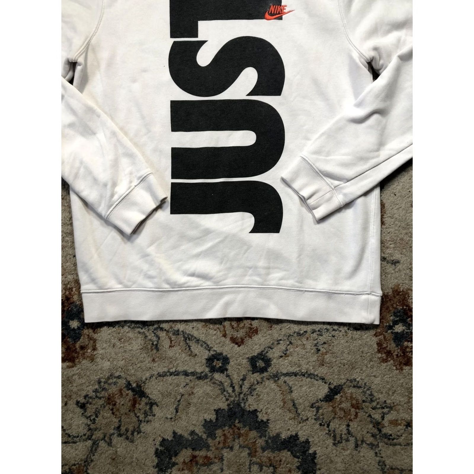 Nike Nike Sweatshirt Mens Medium White Just Do It Crewneck Pullover Black Swoosh Logo Size US M / EU 48-50 / 2 - 5 Thumbnail