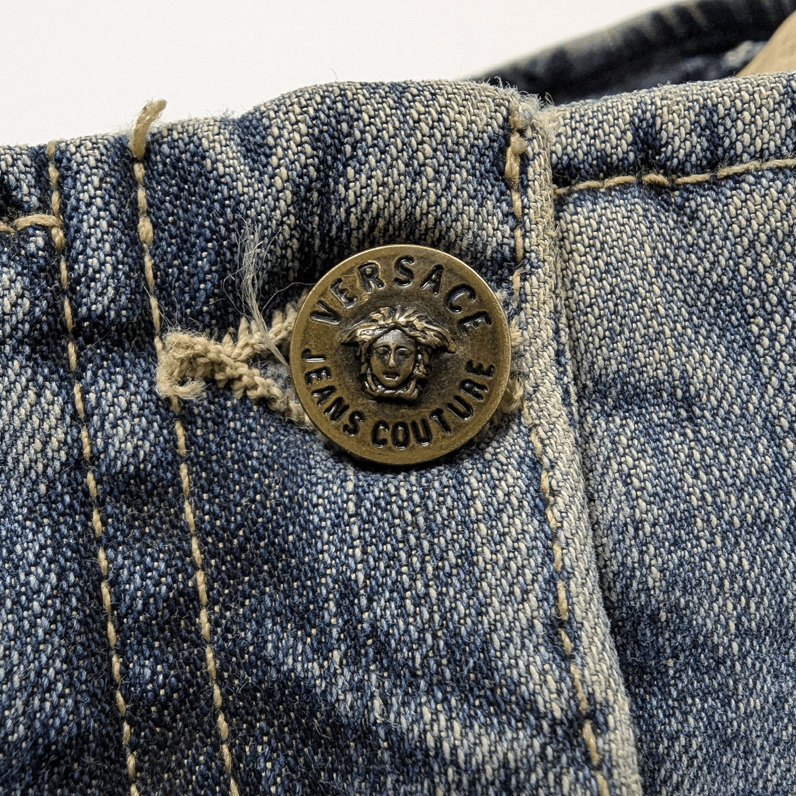 Versace Jeans Couture Versace Y2K Rhinestone Tribal Vintage 00s Denim Skirt 28/S-M Size 28" / US 6 / IT 42 - 17 Thumbnail