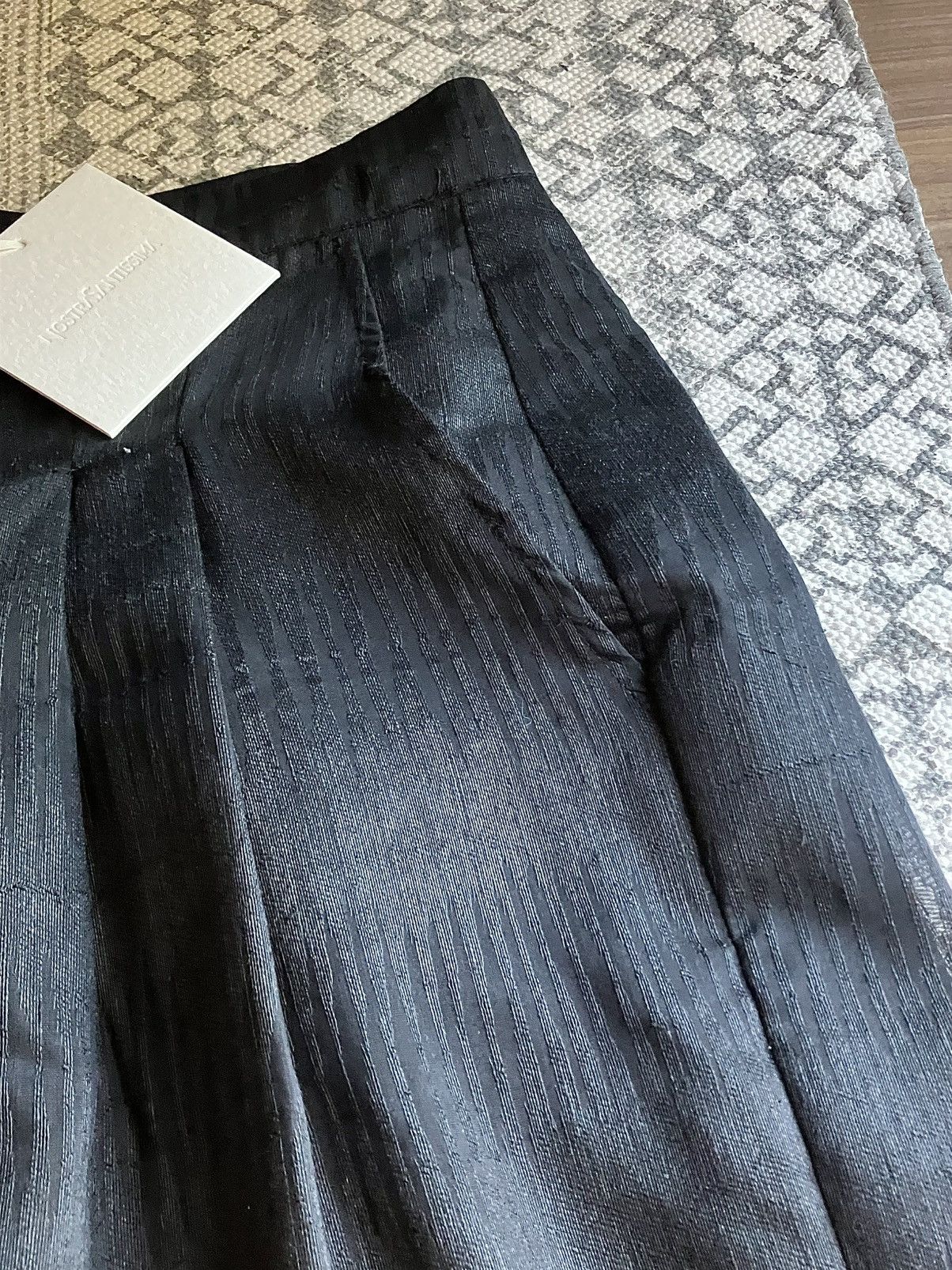 Nostra Santissima NostraSantissima: Black Linen Pleated Shorts Size US 33 - 3 Thumbnail