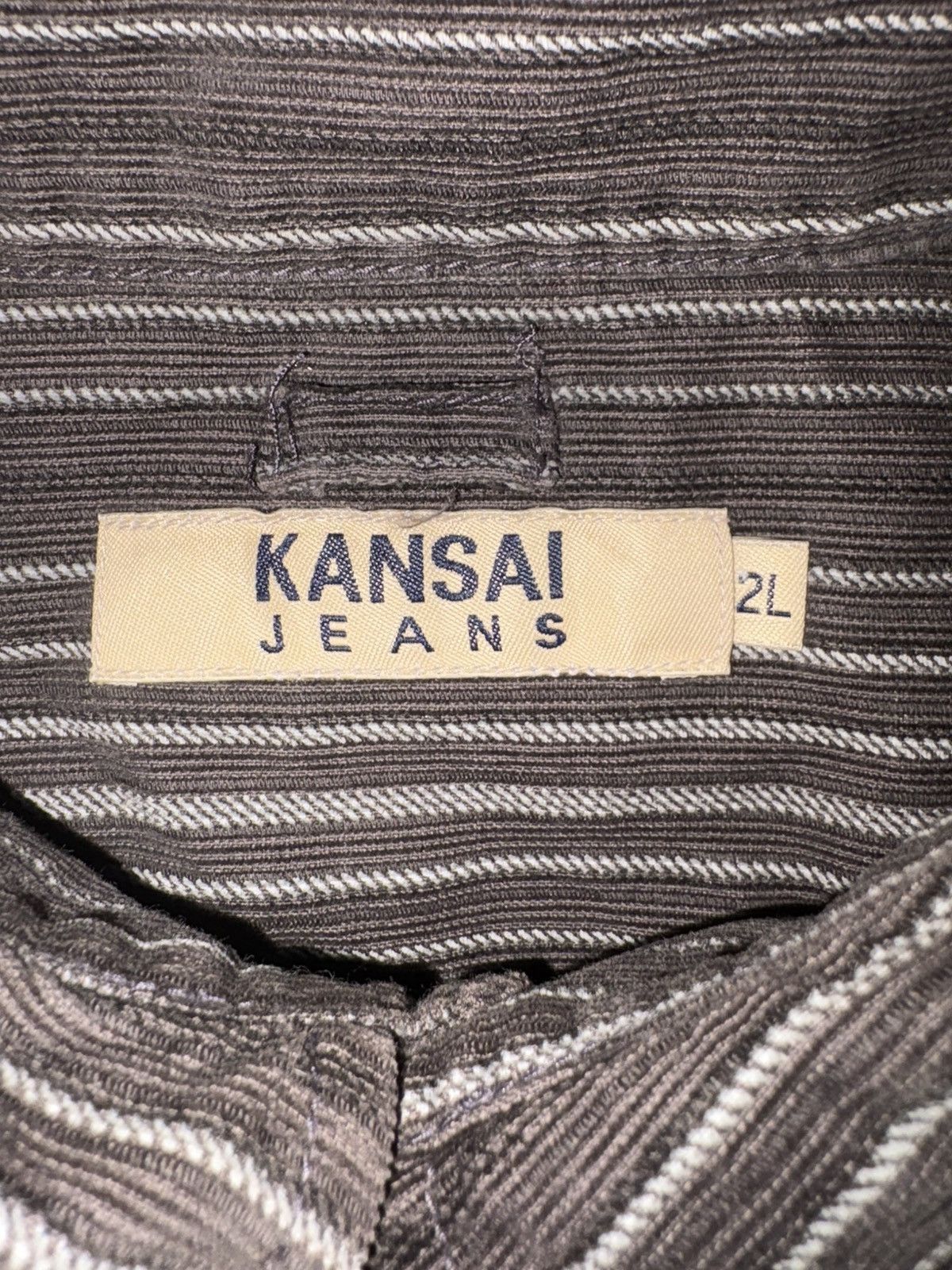 Kansai Yamamoto Vtg Kansai Yamamoto Kansai Jeans Striped Corduroy Work Shirt Size US XXL / EU 58 / 5 - 8 Thumbnail