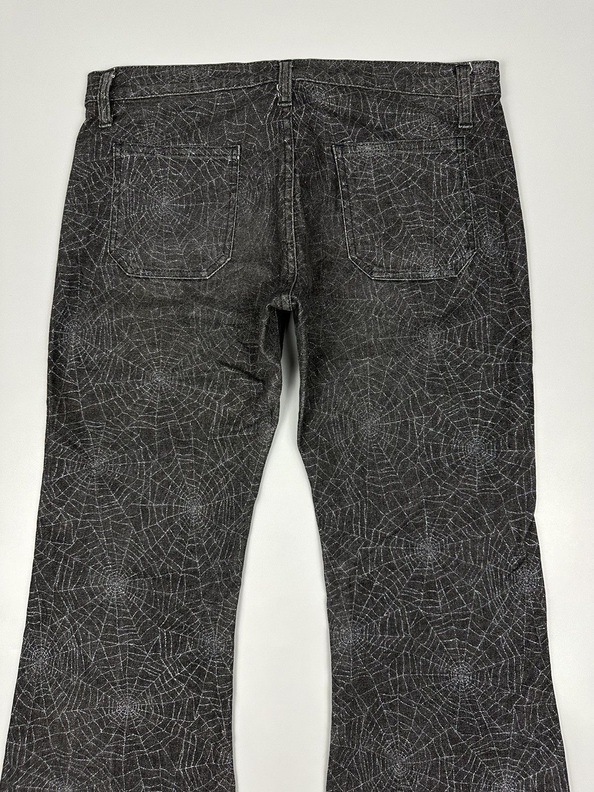 If Six Was Nine × Le Grande Bleu (L.G.B.) 🔥Rare Sick🔥Vintage Bison Spiders Web Flared Denim Size US 31 - 6 Thumbnail