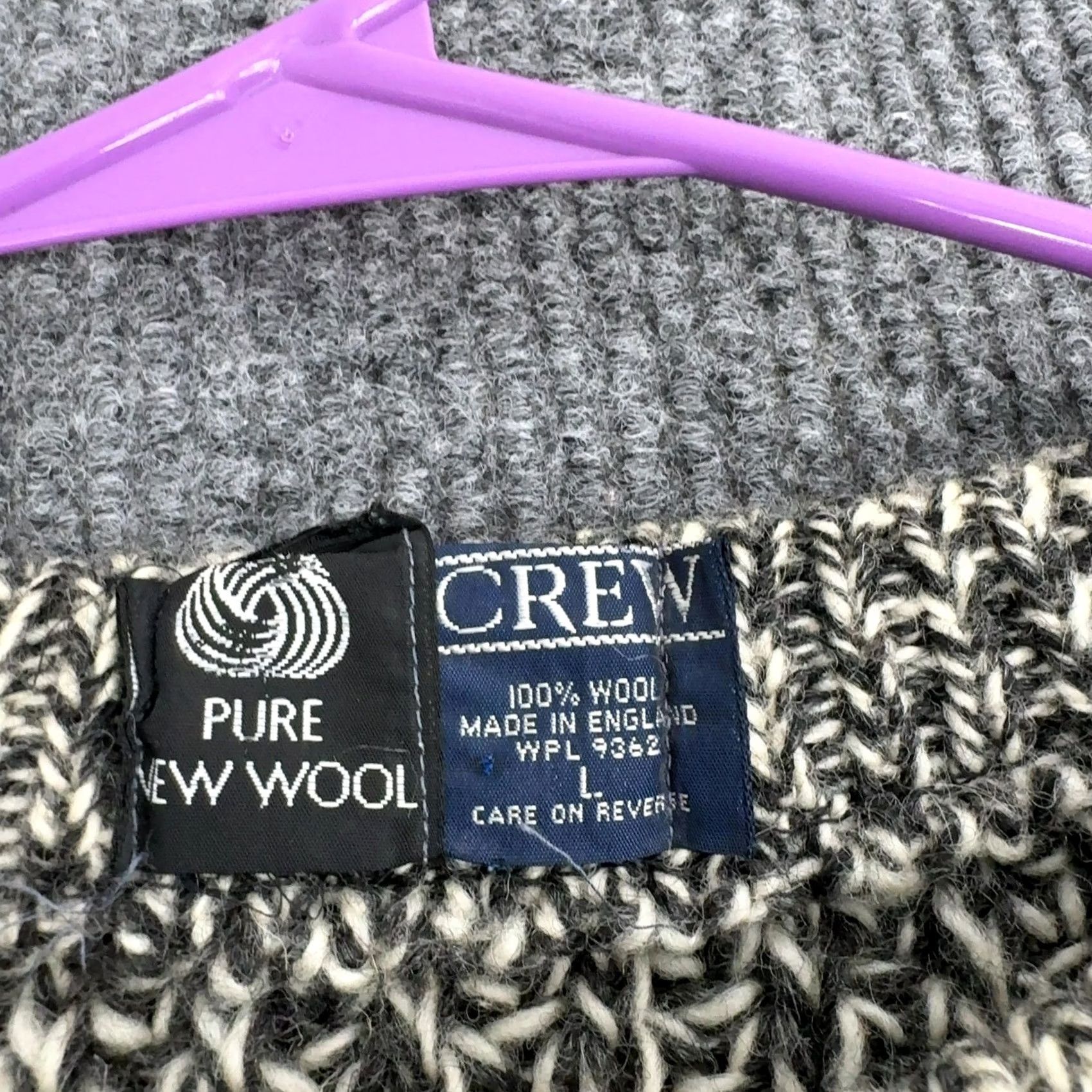 J.Crew Vintage J Crew Sweater Men L Grey 100% Wool Marled Chunky Knit Crewneck Classic Size US L / EU 52-54 / 3 - 4 Thumbnail