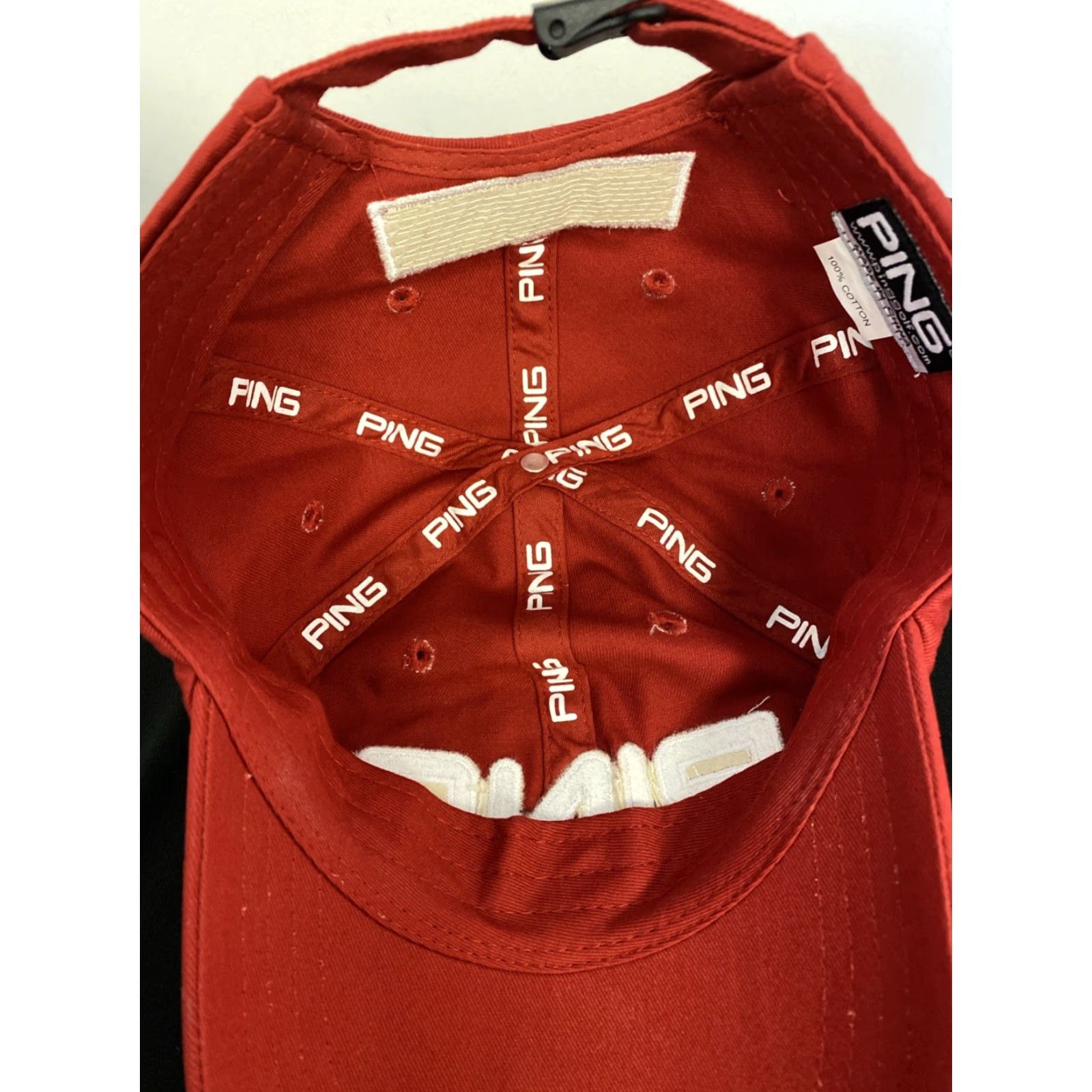 Logo 7 PING G5 Golf Hat Cap - Red Embroidered Logo - Adjustable Strapback Knit Cotton - Unisex Adults - Casual Golf Headwear Size ONE SIZE - 5 Thumbnail