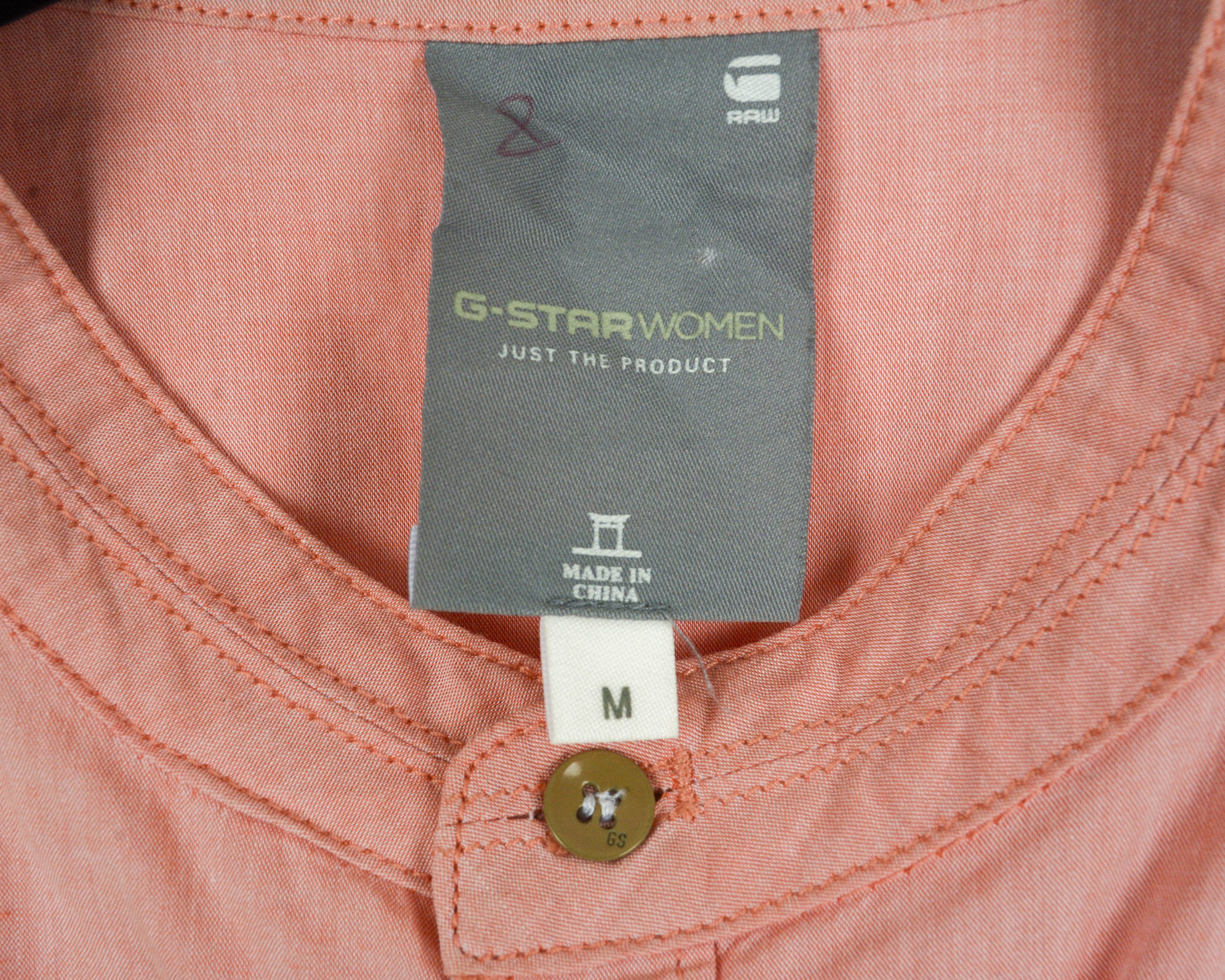 G-Star Straight Peach Shirt Mandarin Neck Women's M Long Sleeve Top Size M / US 6-8 / IT 42-44 - 3 Thumbnail