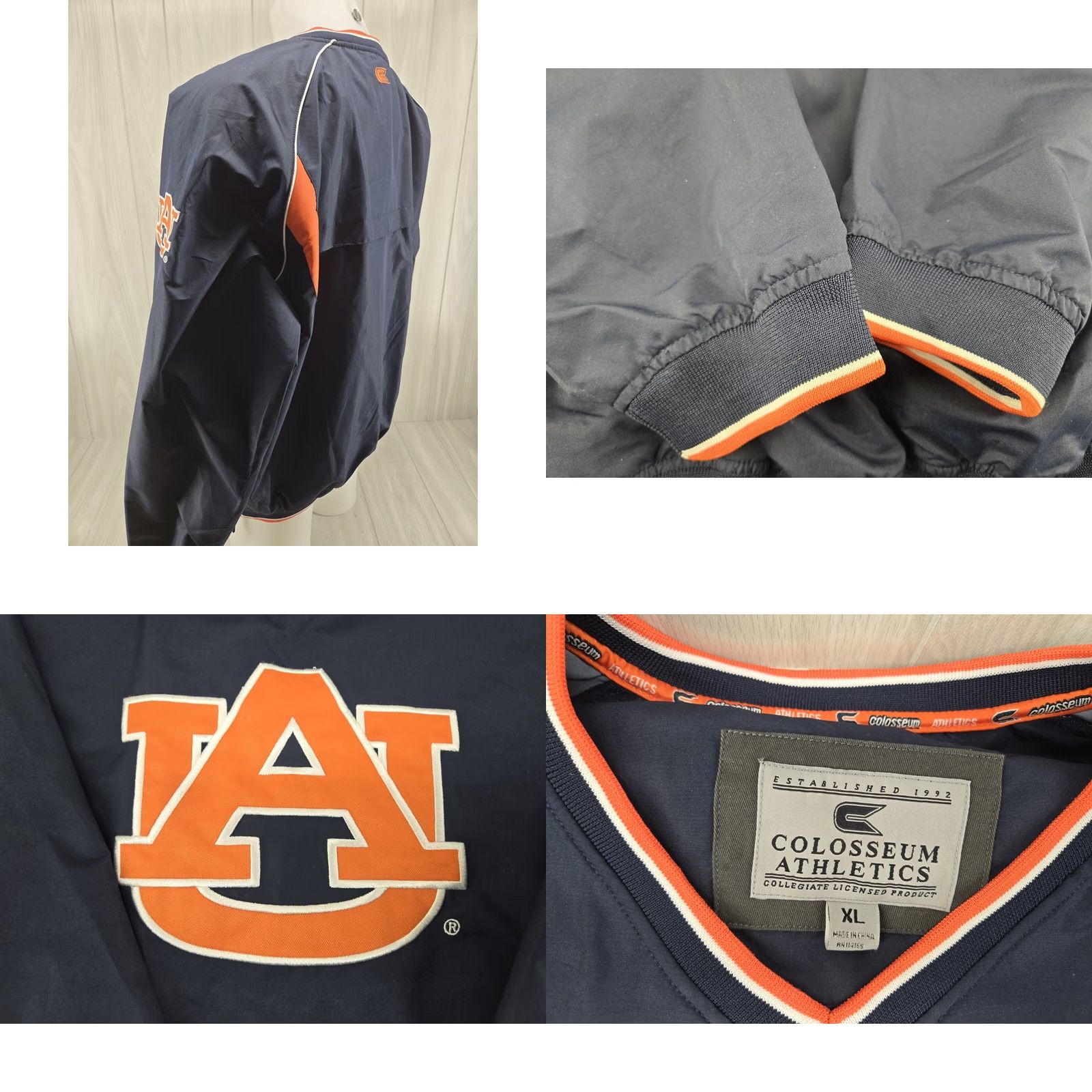 Vintage VINTAGE Colosseum Auburn Tigers Pull Over Jacket Windbreaker SZ XL Men Gray Blue Embroidered Logo Size US XL / EU 56 / 4 - 8 Thumbnail