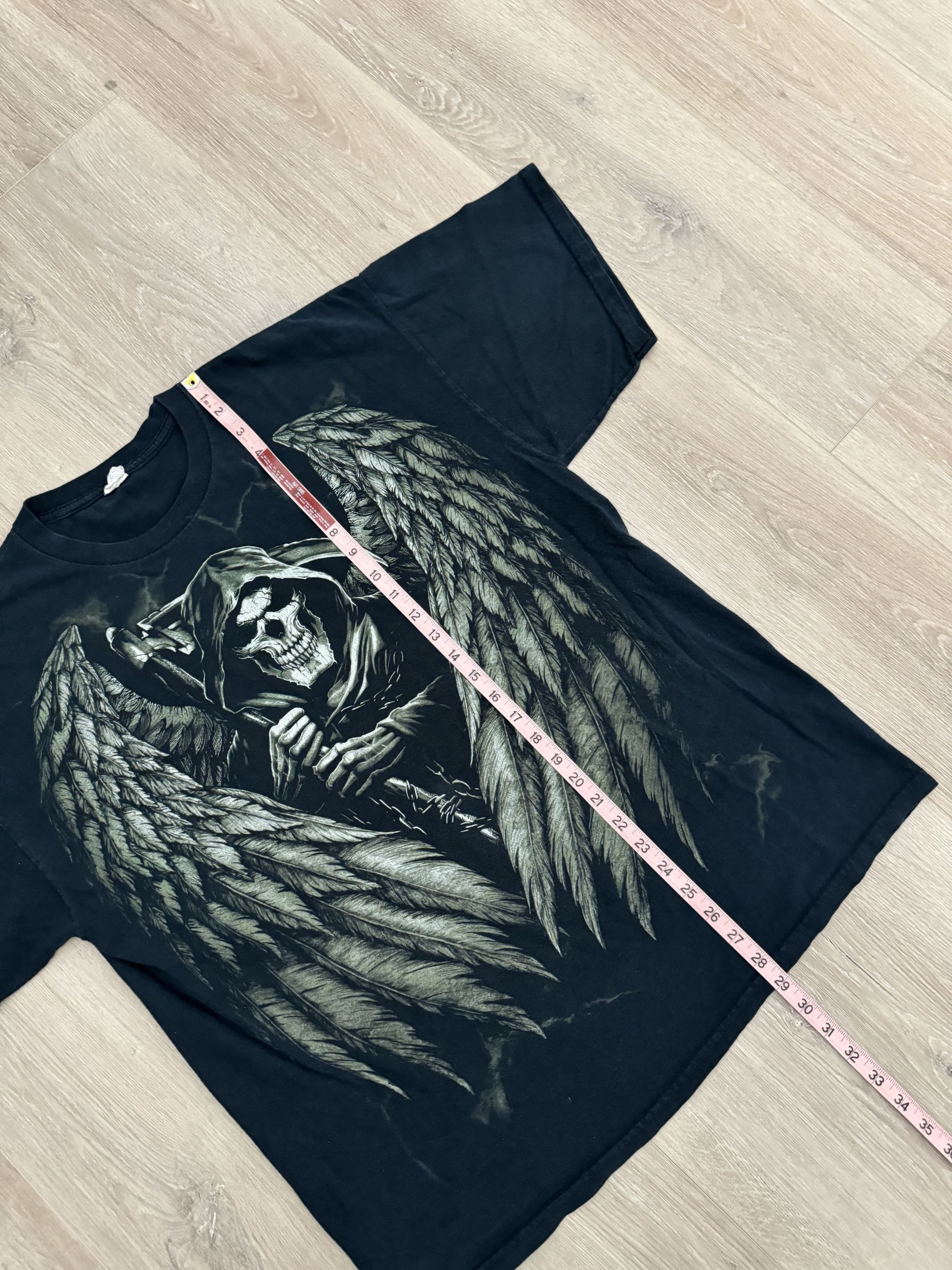Affliction Y2K GRIM REAPER SKULL & WINGS CYBERGOTH TEE GRUNGE Size US L / EU 52-54 / 3 - 3 Thumbnail