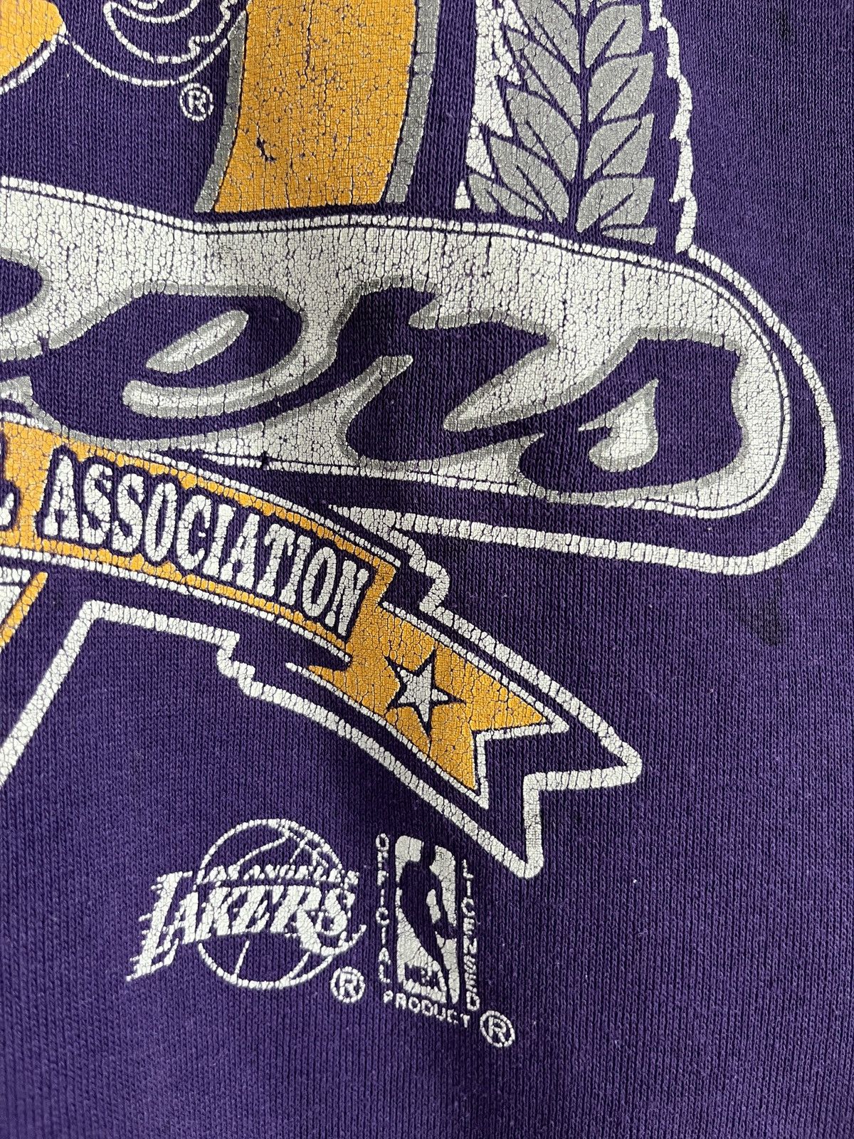 NBA × Vintage Lakers LA 1992 Trench lic.USA Made Vintage Sweatshirt Size US XL / EU 56 / 4 - 4 Thumbnail