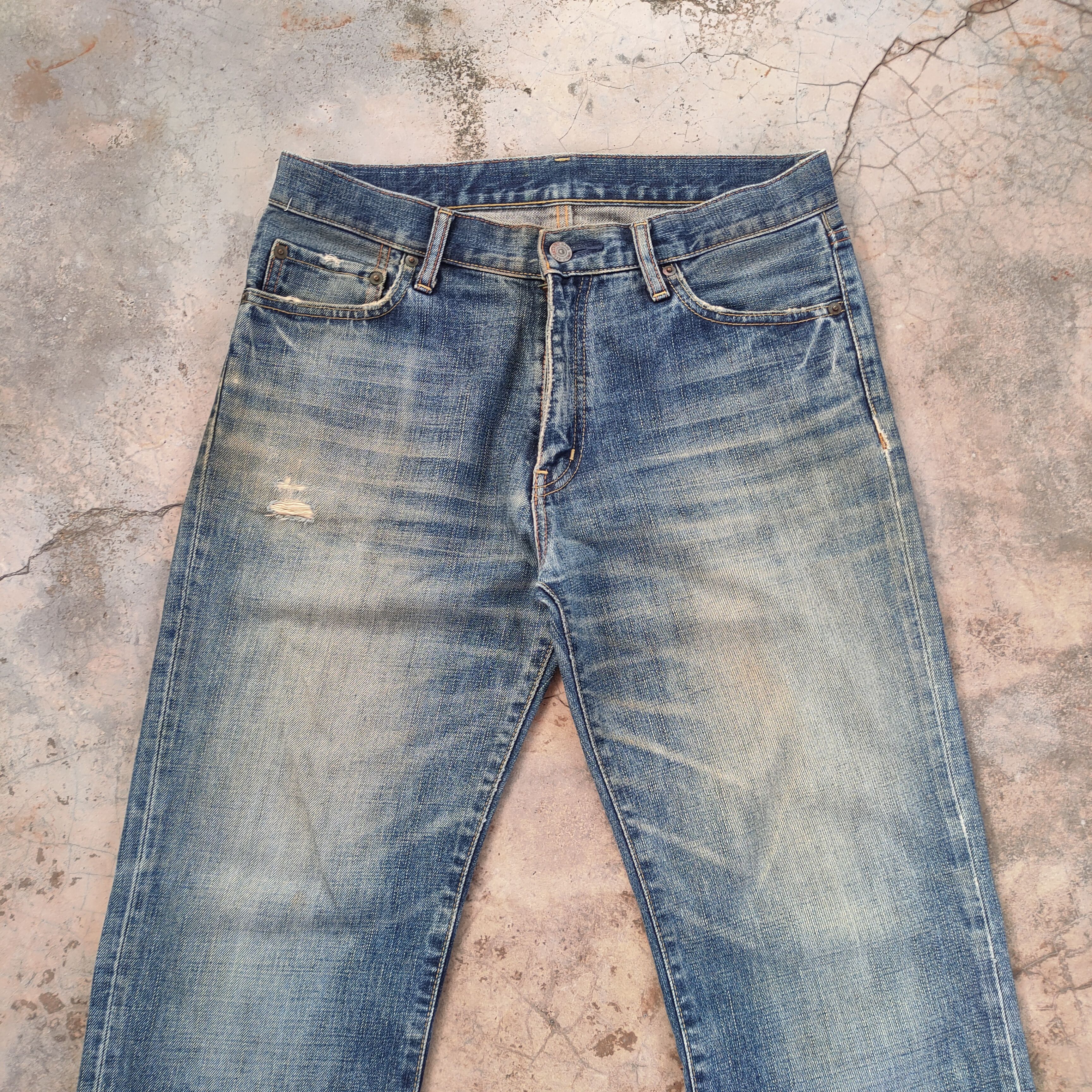 Jean W32 VINTAGE JAPANESE DISTRESSED FADED JEANS PANTS Size US 32 / EU 48 - 3 Thumbnail