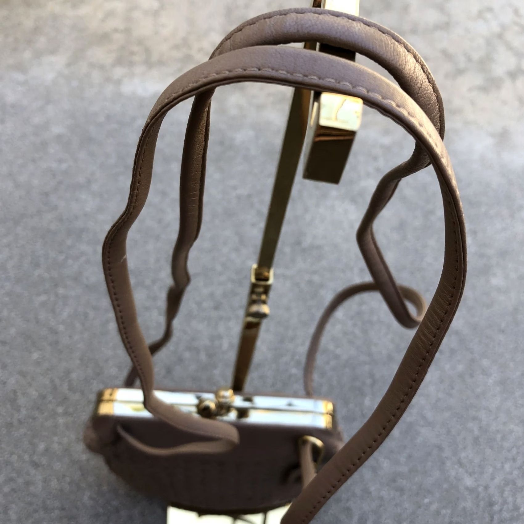 Frame VINTAGE Carriage Court Shoulder Bag Brown Leather Purse Crossbody Clasp Frame Woven Size ONE SIZE - 6 Thumbnail