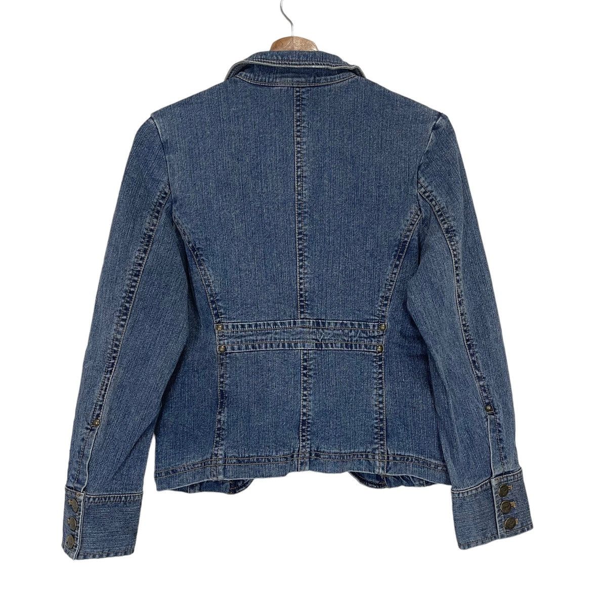 Designer × MCM Vintage 90s Moderne Creation Munchen Denim Blazer Size S / US 4 / IT 40 - 10 Thumbnail