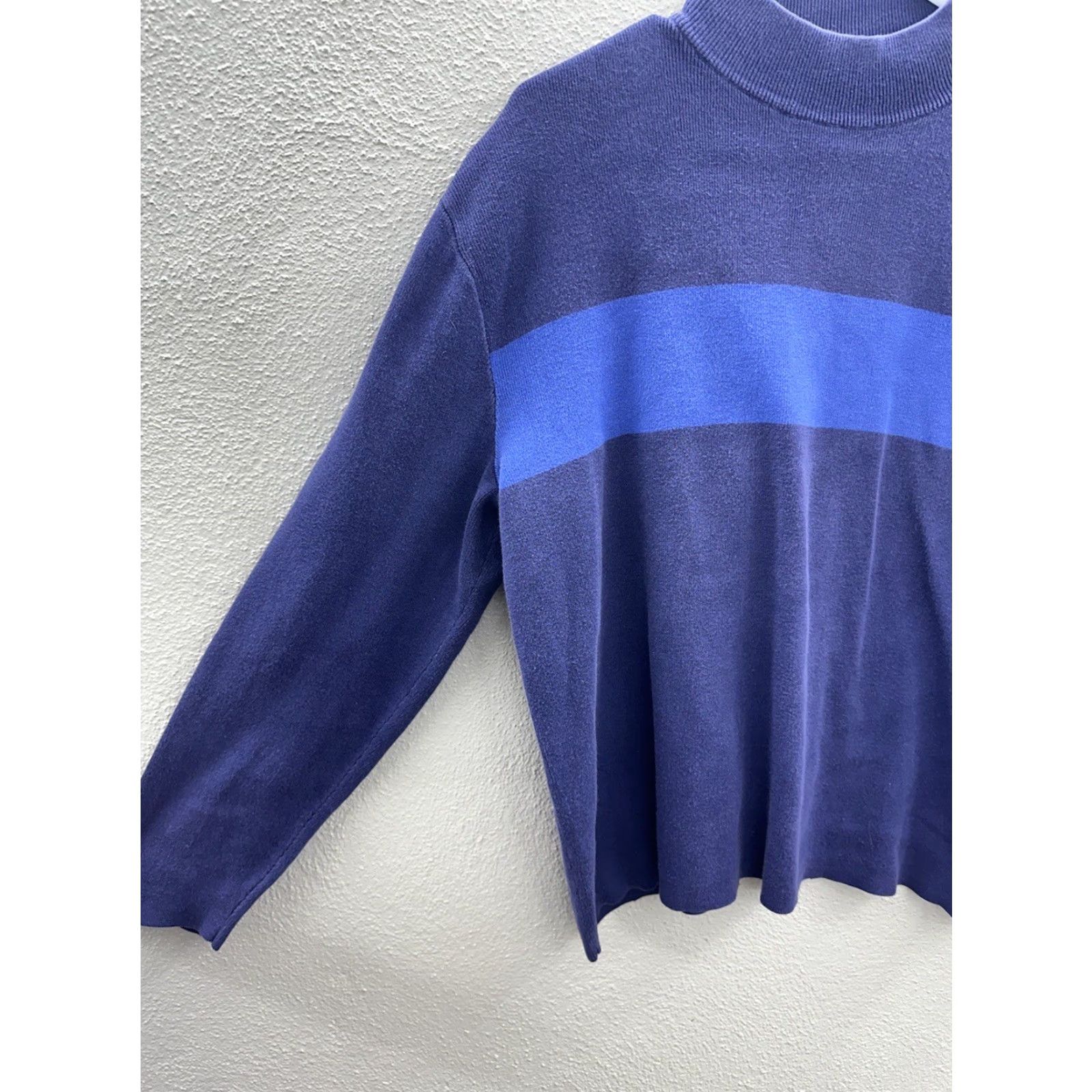 Ralph Lauren VINTAGE Polo by Ralph Lauren Womens Top L Blue Mock Neck Long Sleeve Polo by Ralph Lauren Size L / US 10 / IT 46 - 2 Thumbnail