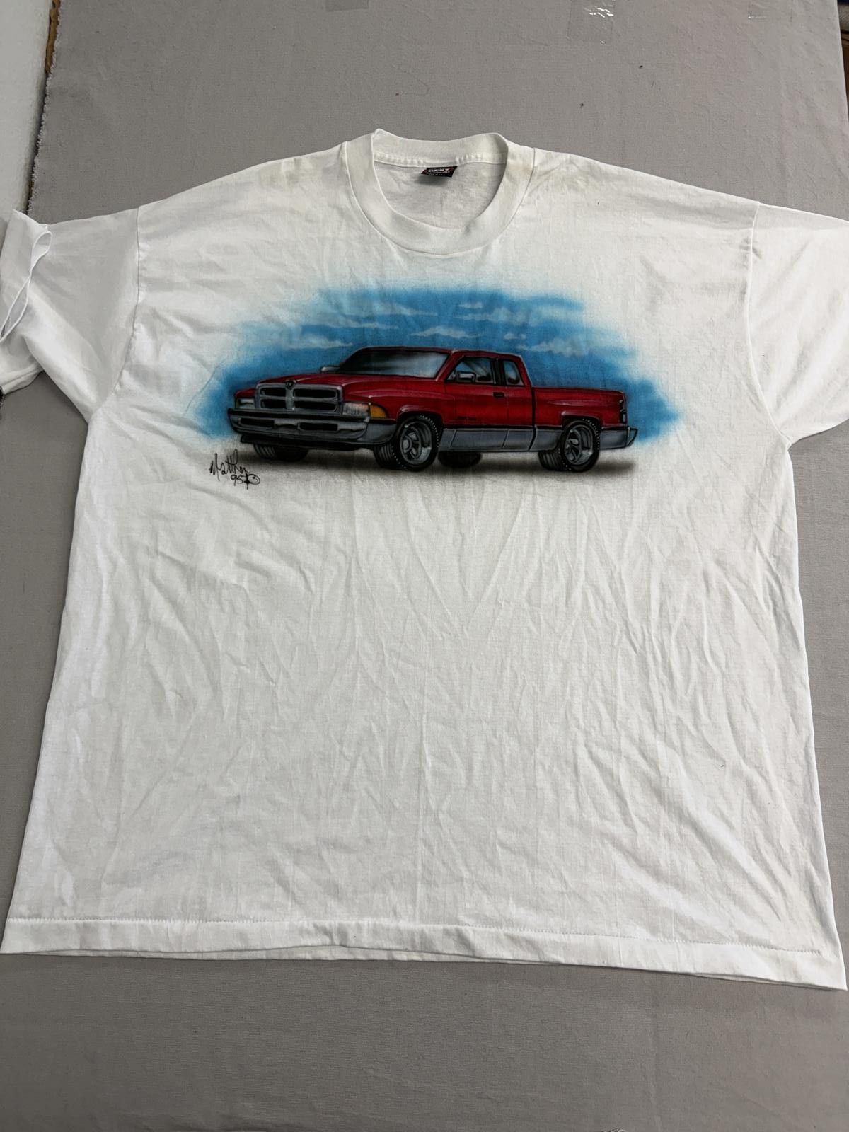 Fruit Of The Loom Vintage Red Dodge Ram Truck T-shirt 1995 Airbrush Tee XXXL Size US XXL / EU 58 / 5 - 1 Thumbnail