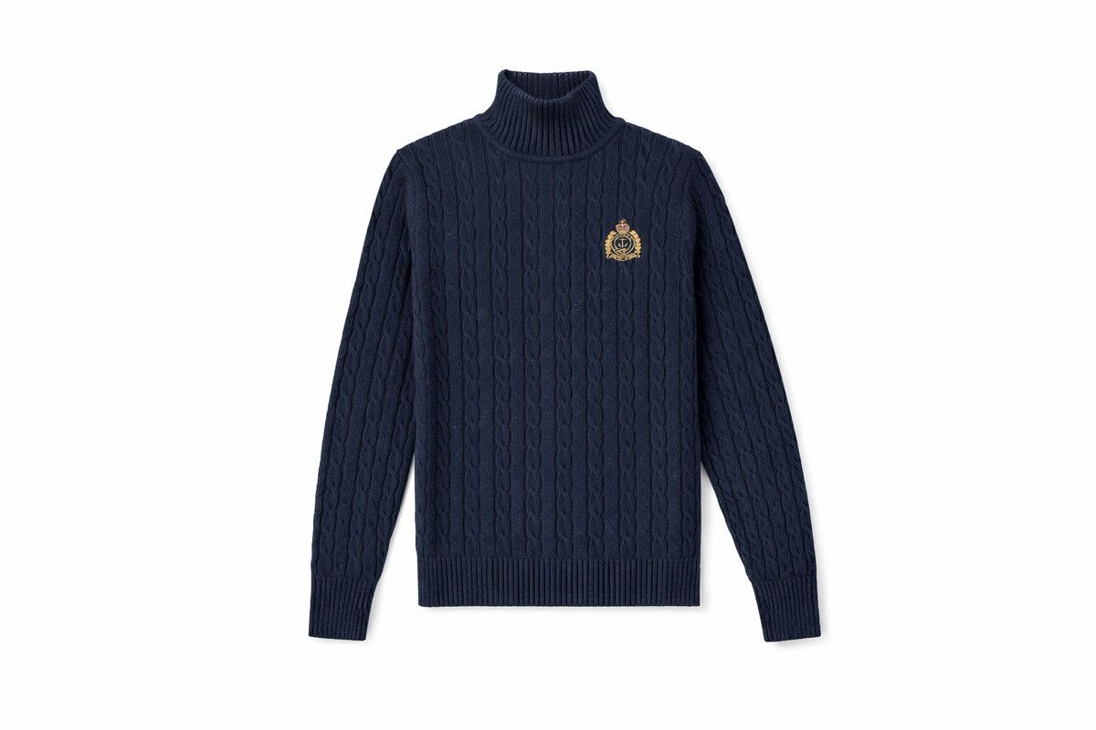 Polo Ralph Lauren Vintage Ralph Lauren Navy Crest Mock Knit Sweater Australia Size L / US 10 / IT 46 - 3 Thumbnail