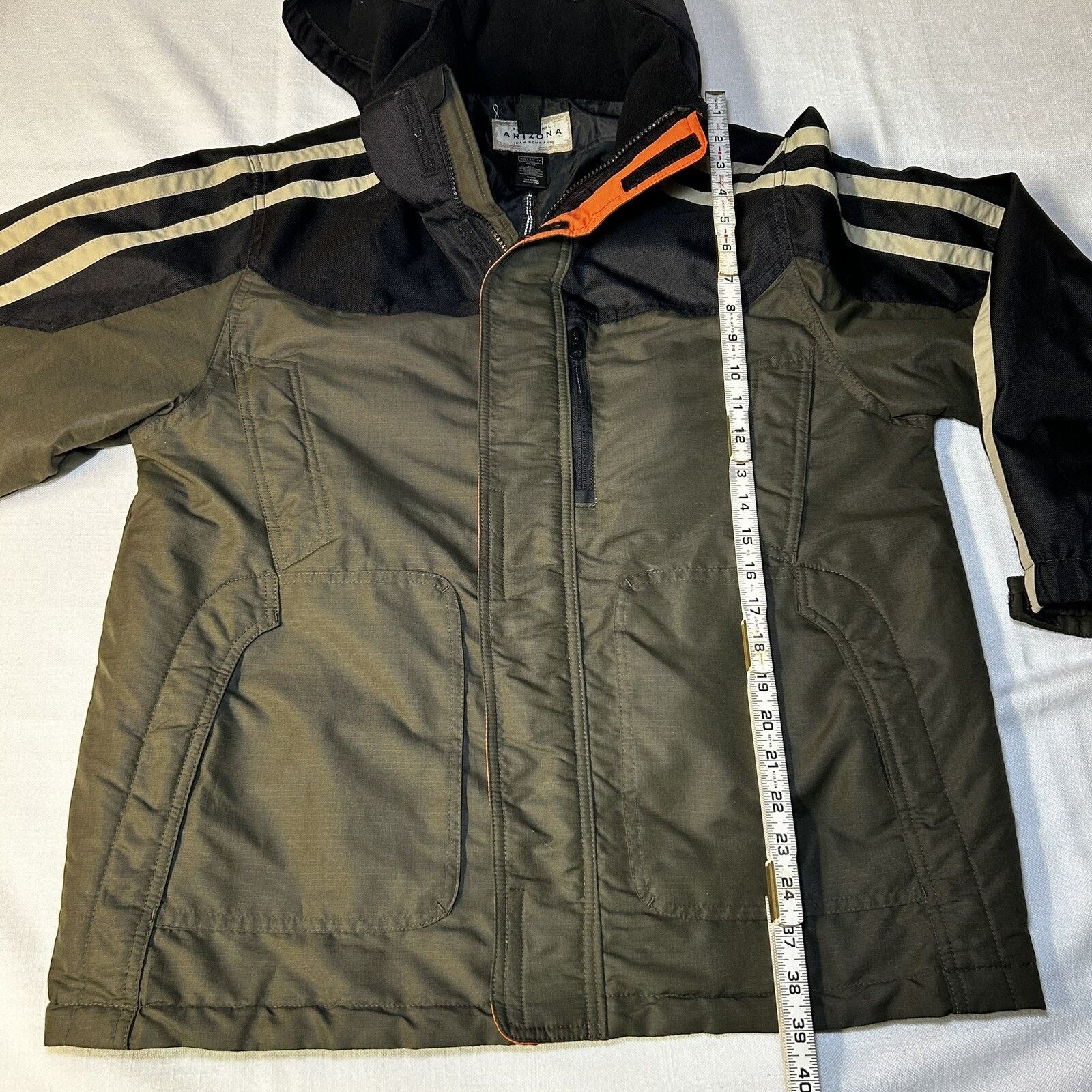 Arizona Jean Co. Arizona Boys L 14/16 Puffer Coat Jacket Ski Green Black Hood Size L / US 10 / IT 46 - 9 Thumbnail