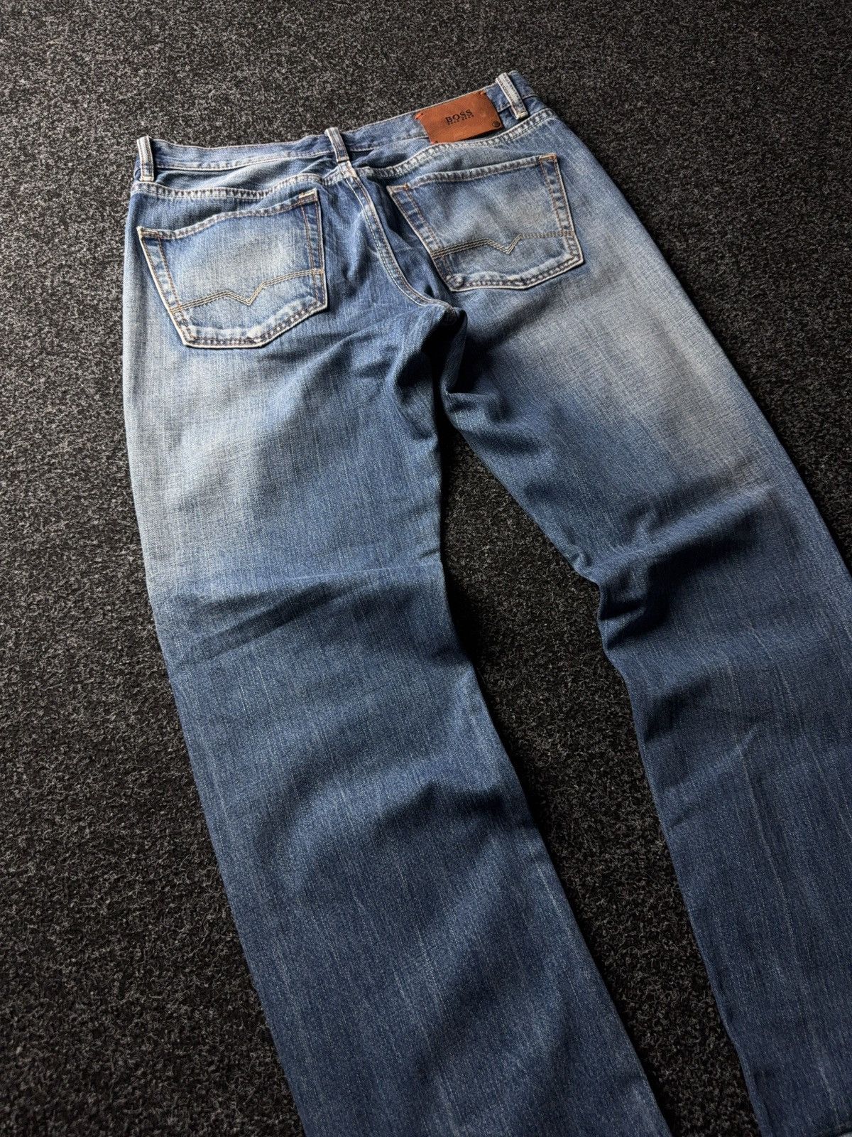 Hugo Boss Vintage 90s Y2K BOSS Orange Distressed Button Fly Jeans Size US 35 - 15 Thumbnail