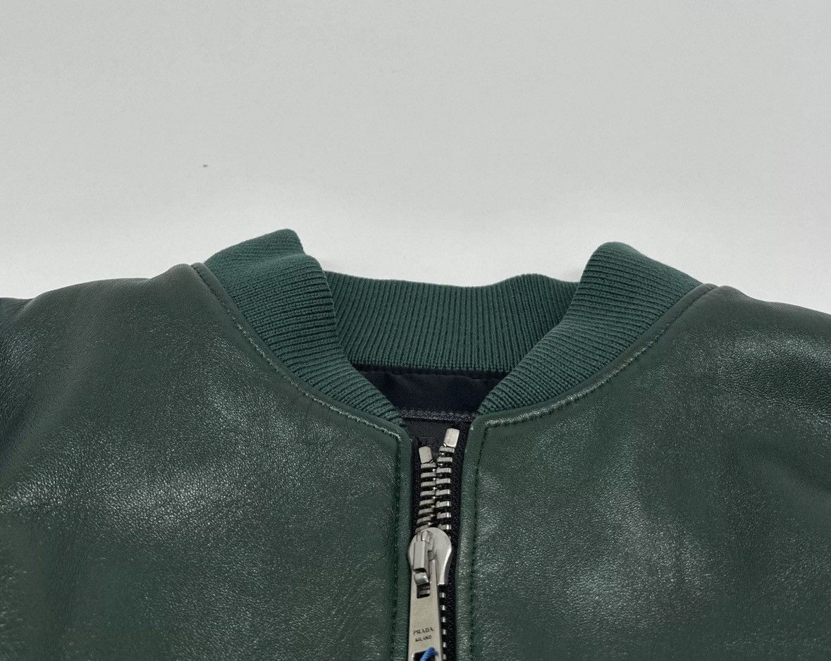 Prada prada raf simons green leather bomber jacket. Size US L / EU 52-54 / 3 - 2 Thumbnail