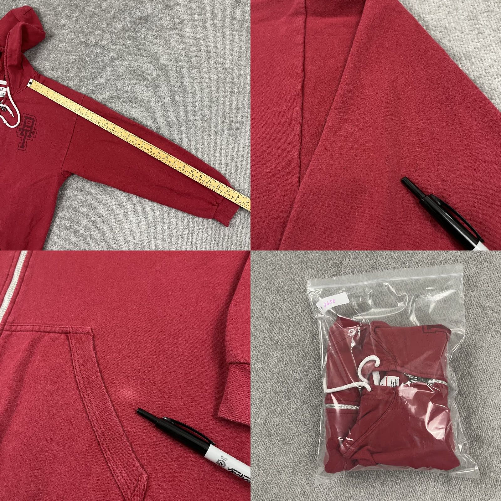 Anvil Rooster Teeth University Mens Large Red Graphic Full Zip Hooded Jacket Alumni Size US L / EU 52-54 / 3 - 8 Thumbnail