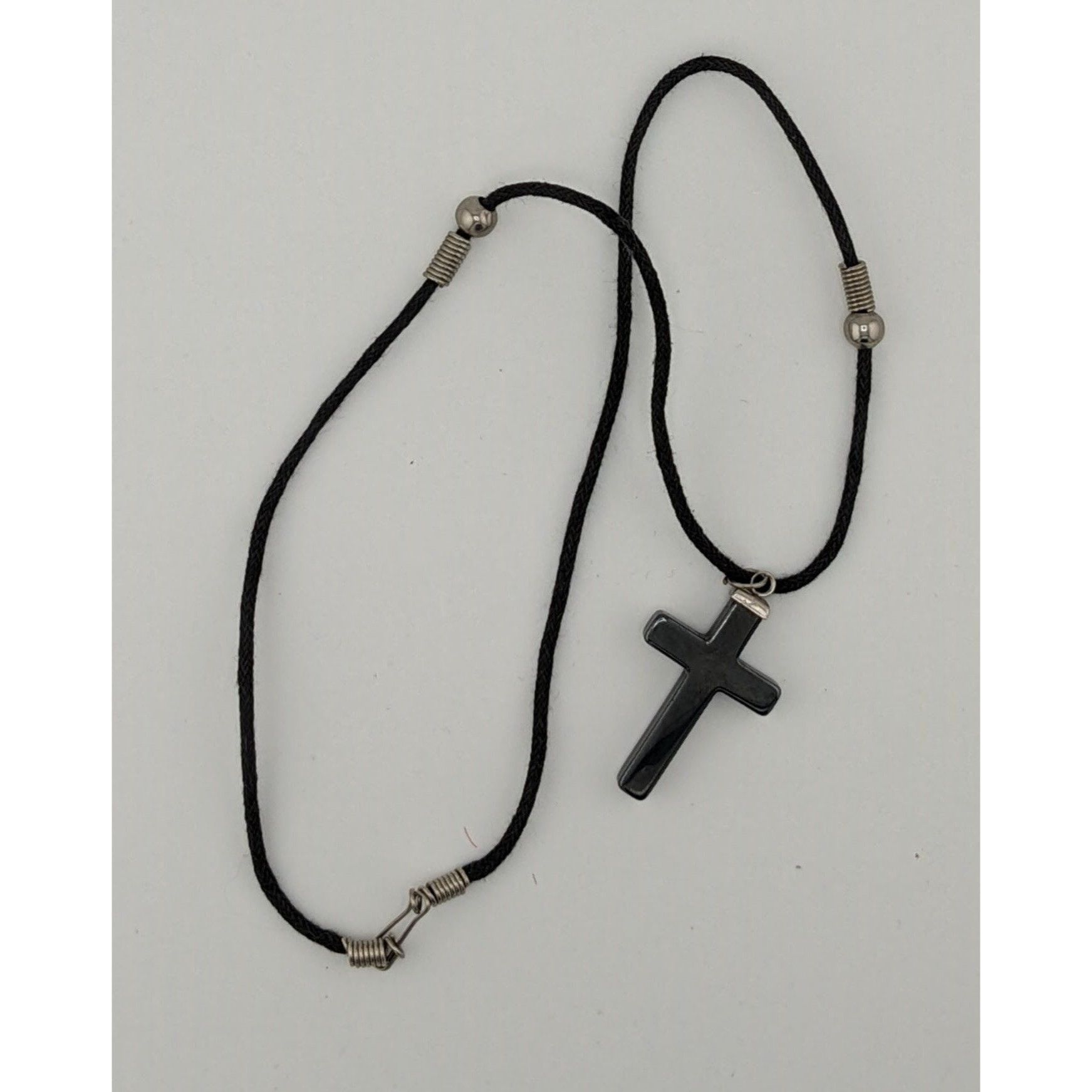 Other Religious Hematite Stone Cross Pendant Necklace Size ONE SIZE - 2 Thumbnail