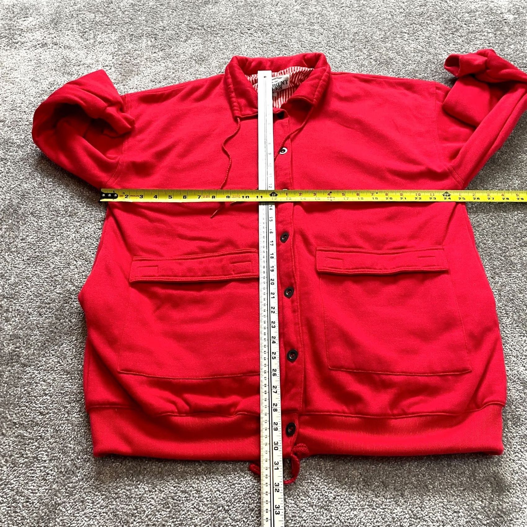 Vintage VINTAGE Current Seen Jacket Womens One Size Red Collared Button Up Pockets Size ONE SIZE - 2 Thumbnail