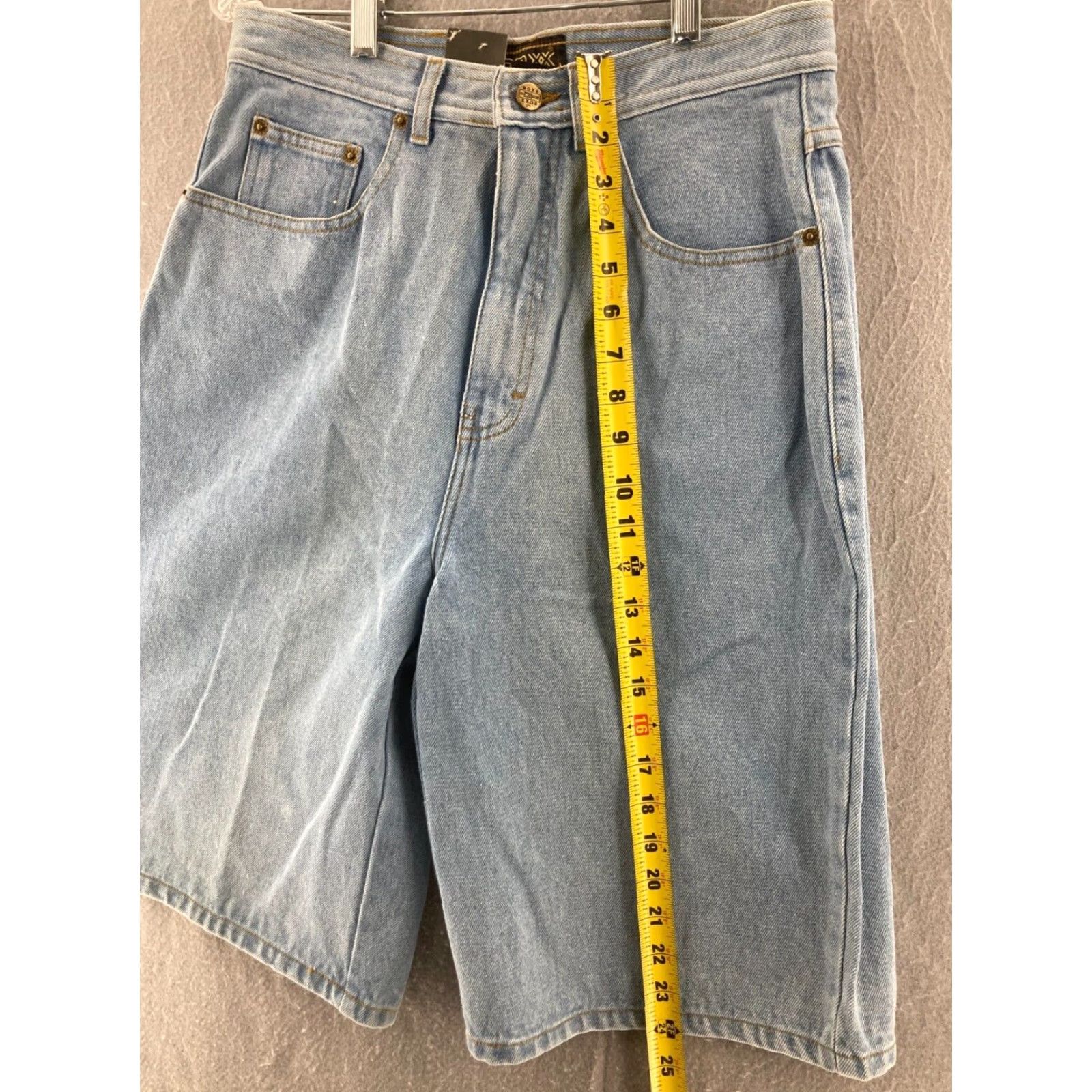 Vintage Boxx Denim Shorts Mens 31 Blue Baggy Hip Hop 90s Chino Relaxed Fit Size US 31 - 3 Thumbnail