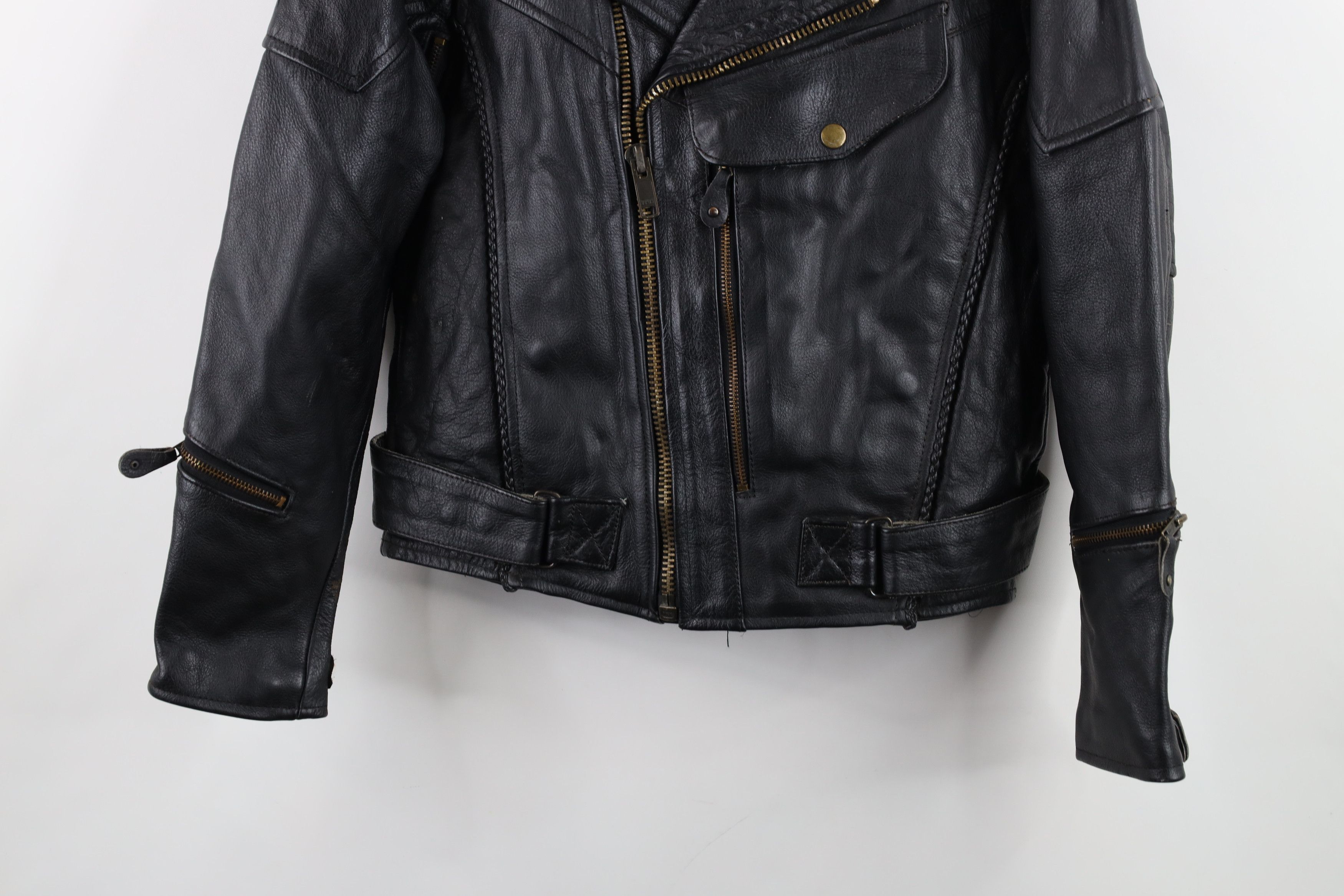 Vintage Vintage 90s Streetwear Braided Leather Motorcycle Jacket Size US M / EU 48-50 / 2 - 3 Thumbnail