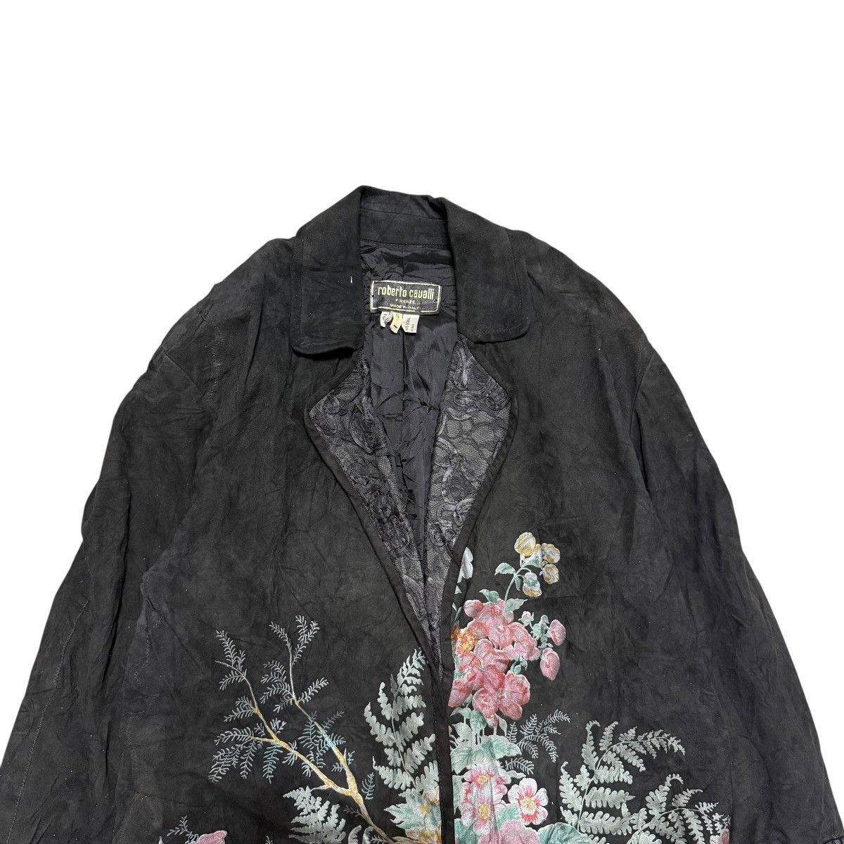 Roberto Cavalli Vtg 70s Roberto Cavalli Flower Design Suede Leather Jacket Size S / US 4 / IT 40 - 4 Thumbnail