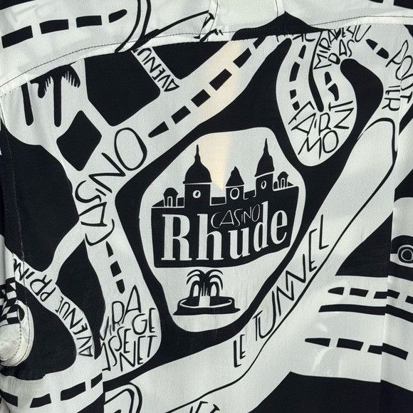 Rhude Rhude Strada Silk Shirt White Black Men’s Size Medium Size US M / EU 48-50 / 2 - 8 Thumbnail