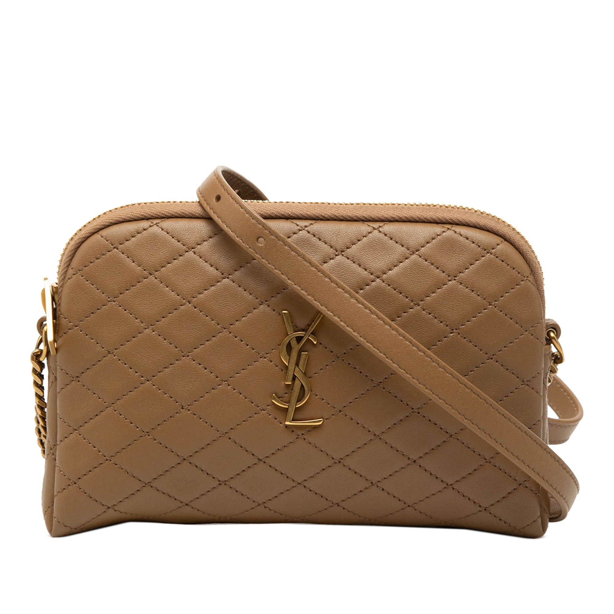 Saint Laurent Paris Mini Quilted Lambskin Gaby Zippered Pouch Size ONE SIZE - 1 Thumbnail