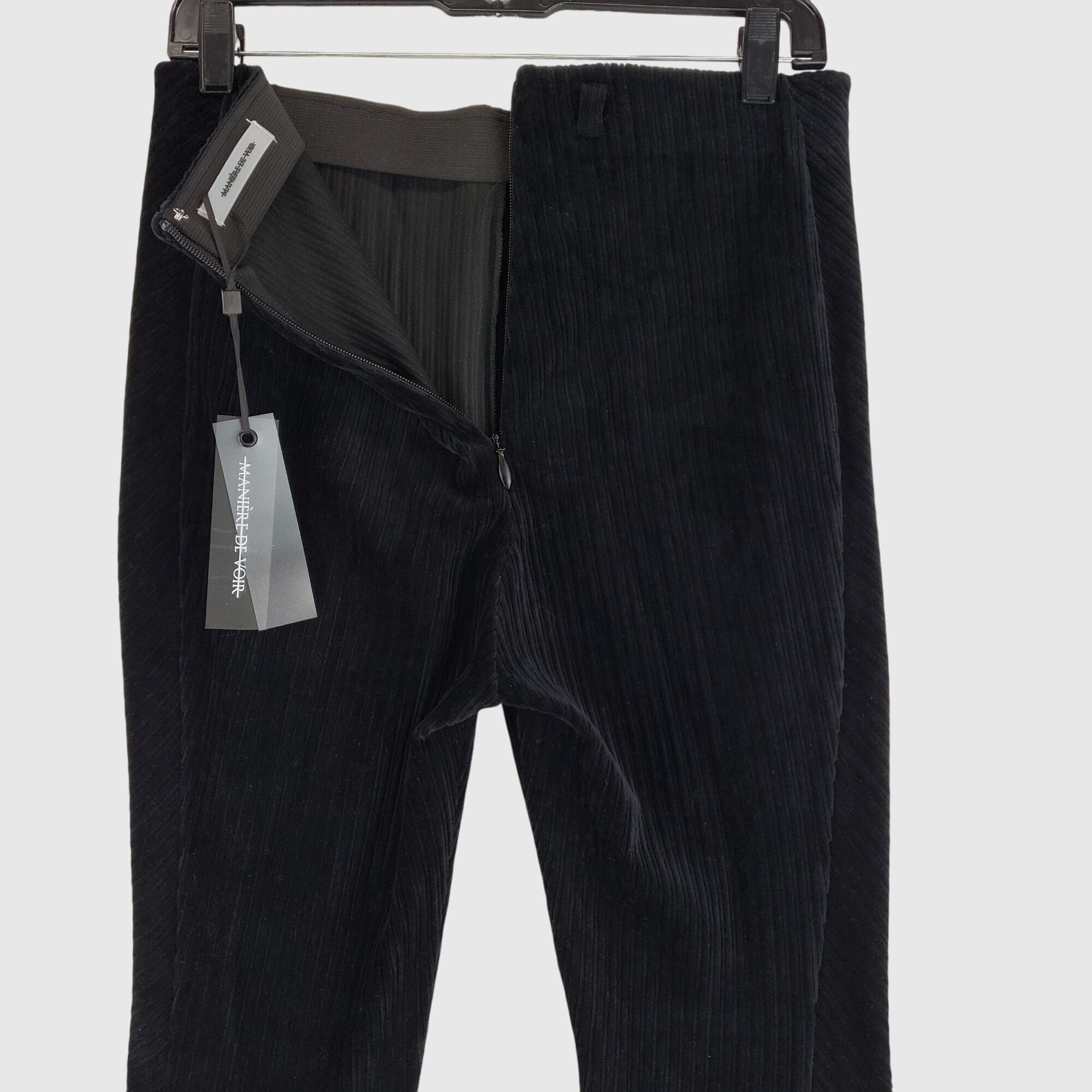 Maniere De Vior Manière De Voir Black Corduroy Flare Pants Size 14 Tall Inse Size 36" / US 14 / IT 50 - 3 Thumbnail