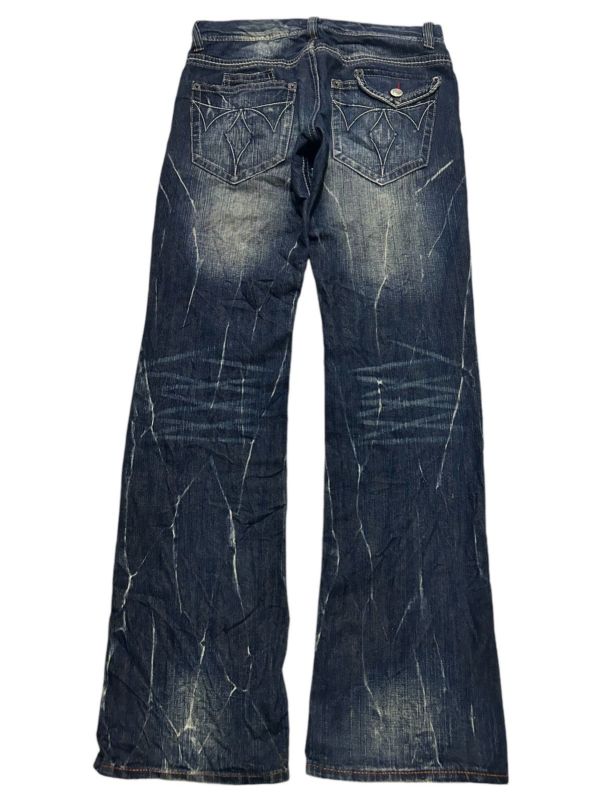 If Six Was Nine × KMRii × Le Grande Bleu (L.G.B.) FLARE THREE STONES THROW JAPANESE PUNK STYLE DENIM ☠️🎌🎌☠️ Size US 31 - 6 Thumbnail