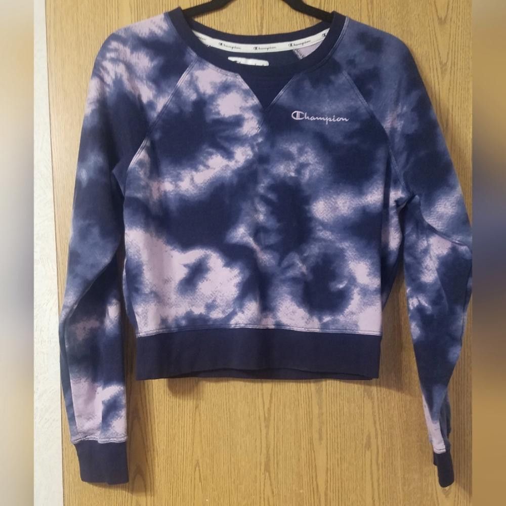 Champion Champion Women's Tie-Dye Sweatshirt Blue and Pink Size Small Size S / US 4 / IT 40 - 1 Thumbnail
