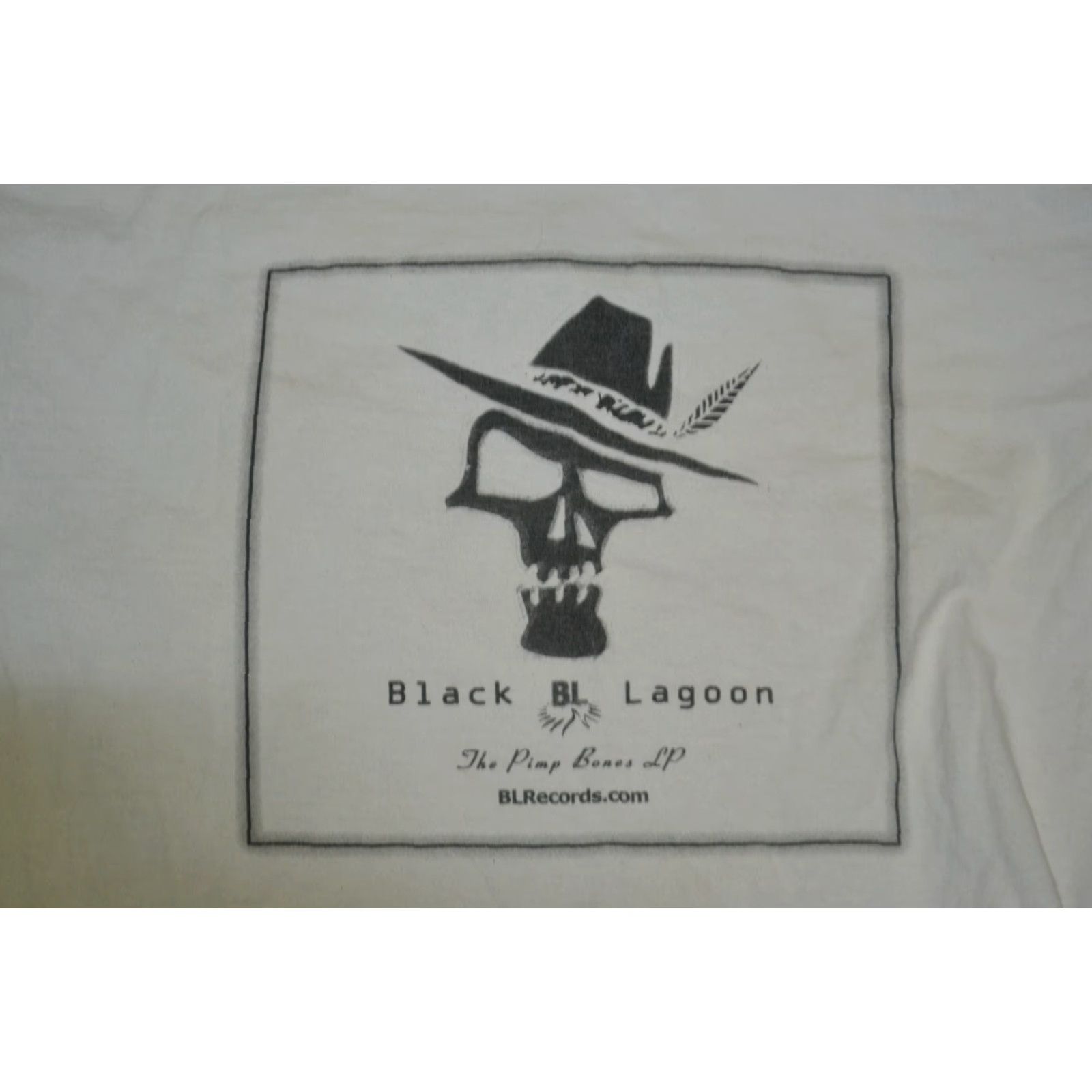 Gildan VINTAGE Black Lagoon Pimp Bones Promo T Shirt Medium Detroit MI Underground Hip Hop Rap Shirt Mens White 100% Cotton Gildan Graphic Tee Size US M / EU 48-50 / 2 - 2 Thumbnail