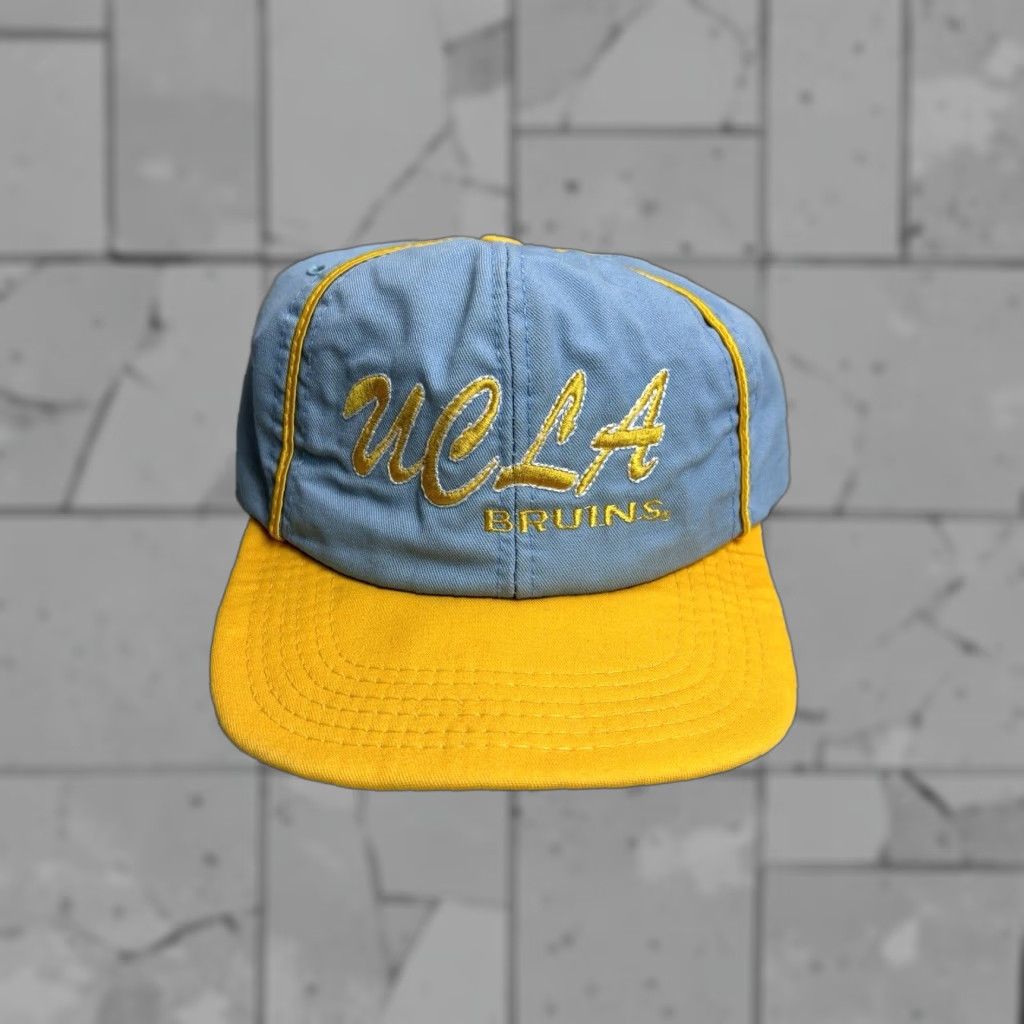 VINTAGE UCLA Bruins Hat Snap-Back Cap Big Scrip Logo 90s Unisex Adults Adjustable Baseball Cap Multiple Colors