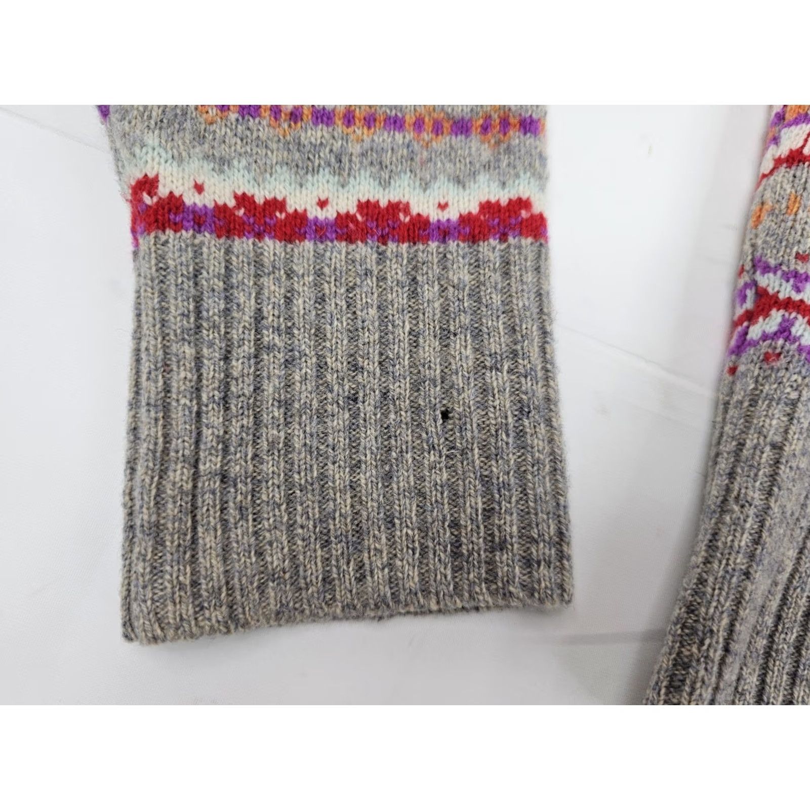 J.Crew J.CREW Holly Fair Isle Nordic 100% Wool Crew Neck Sweater Women S Multicolor Size S / US 4 / IT 40 - 3 Thumbnail