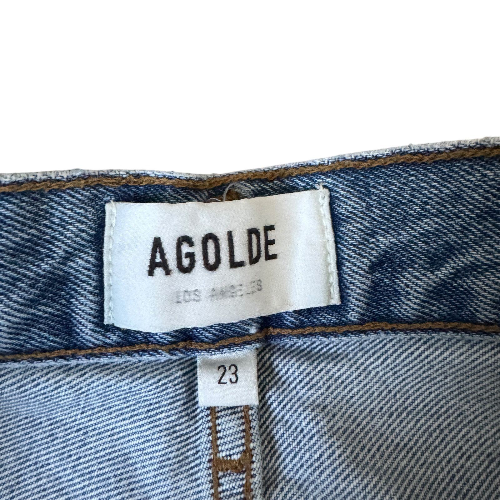 Agolde AGOLDE 90s Mid Rise loose Jean Major Wash Distressed Size 23" - 8 Thumbnail