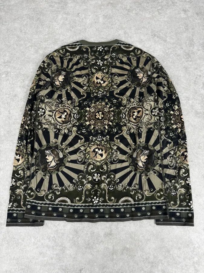 Dolce & Gabbana 2010s Dolce & Gabbana Green Fantasy World Henley Longsleeve Size US M / EU 48-50 / 2 - 4 Thumbnail