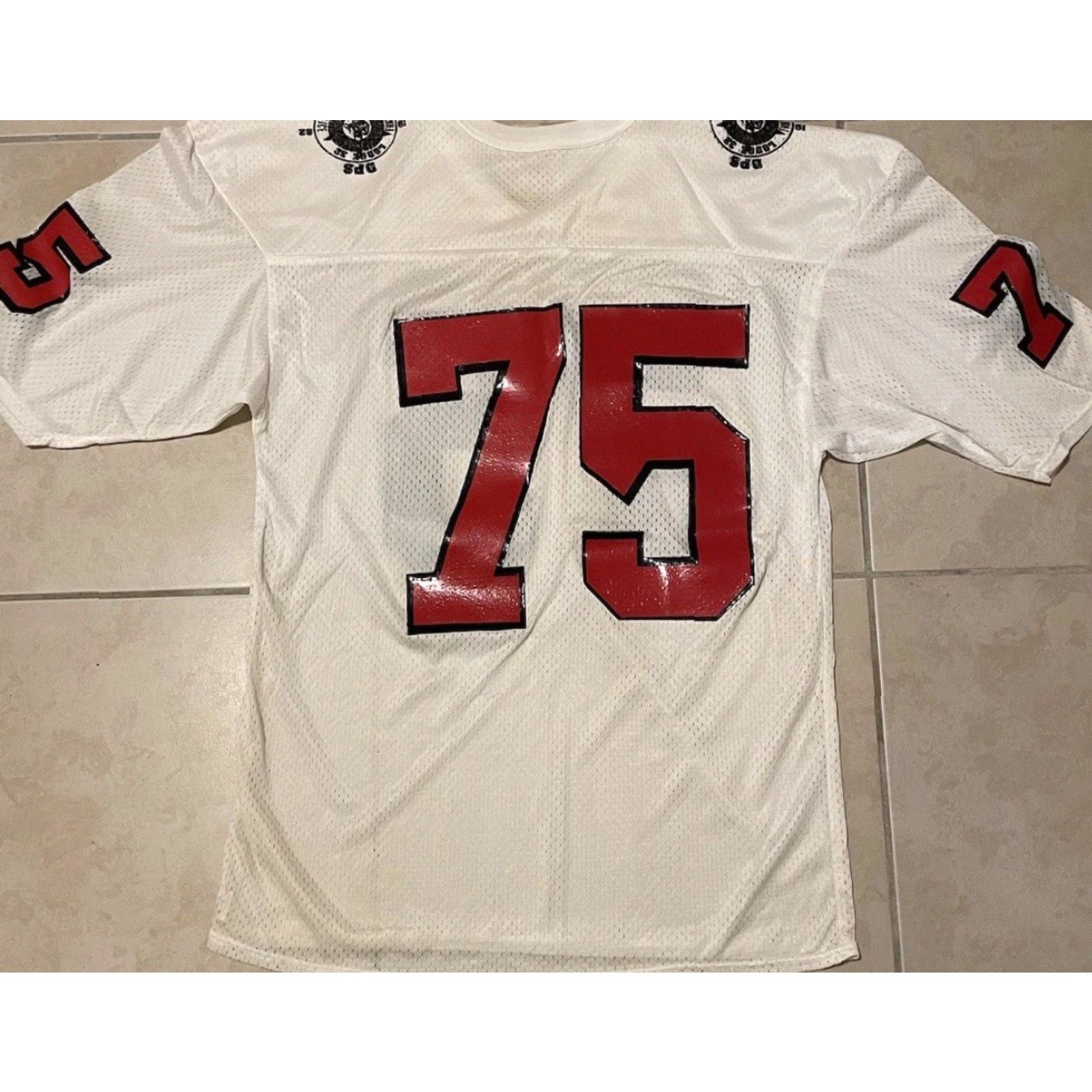 Vintage Vtg 80s DPS Faded Football Jersey XL USA Arizona Lodge 32 Police Cop Grunge 70s T-Shirt Mens XL White 90s Grunge Officer USA NFL Sports Retro Size US XL / EU 56 / 4 - 7 Thumbnail