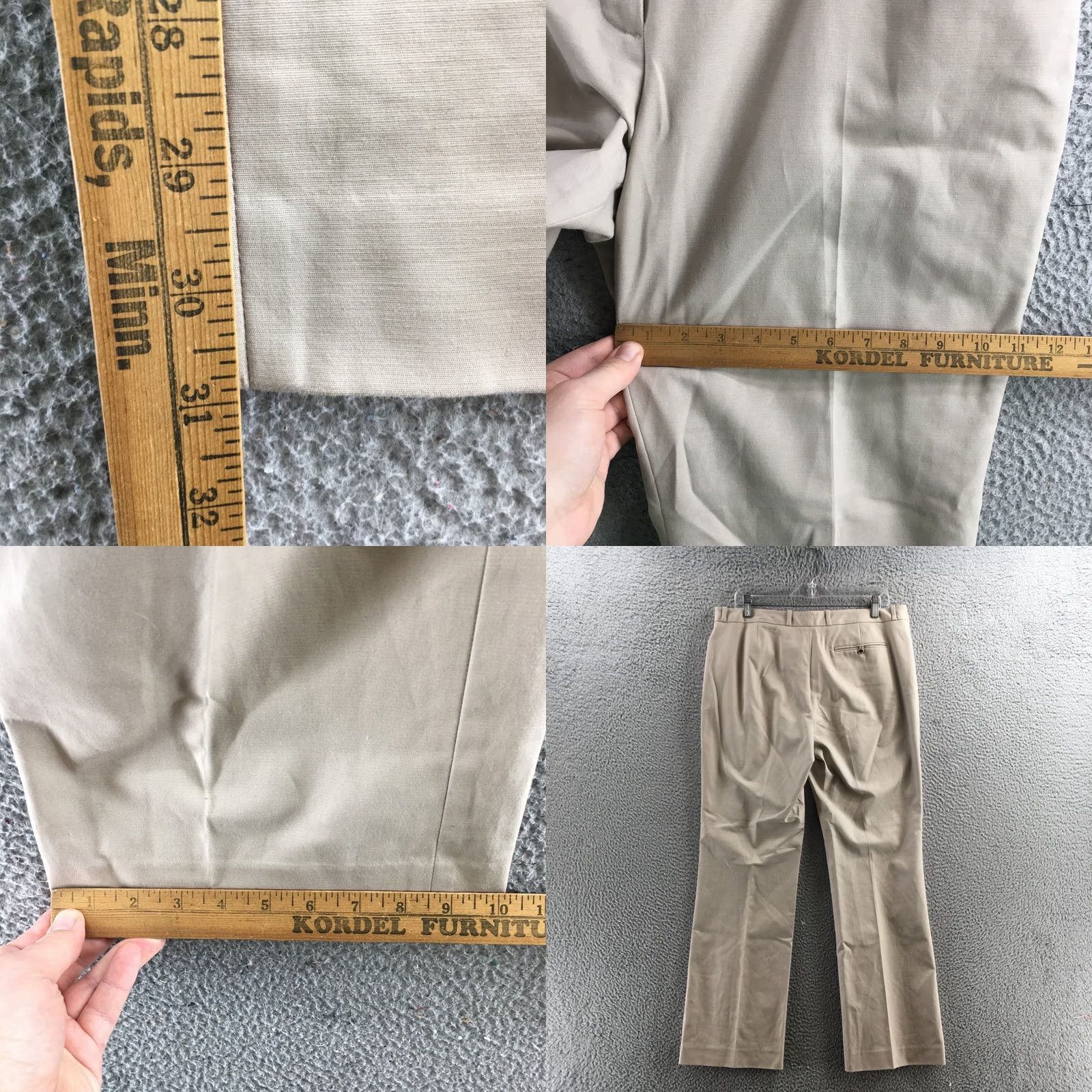 Calvin Klein Calvin Klein Dress Pants Womens 12 Beige Cotton Blend Casual Size 34" / US 12 / IT 48 - 8 Thumbnail