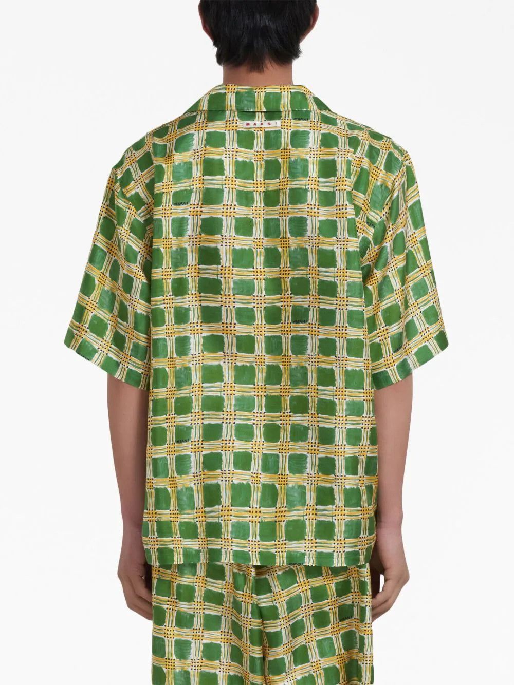 Marni o1w1db10824 Check Fields Silk Shirt in Multicolor Size US L / EU 52-54 / 3 - 3 Thumbnail