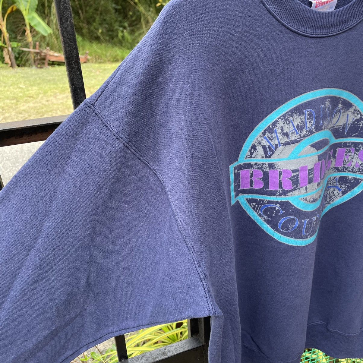Vintage 🔥Vintage 90s Madison Bridge Country Big Logo Sweatshirts Size US L / EU 52-54 / 3 - 7 Thumbnail